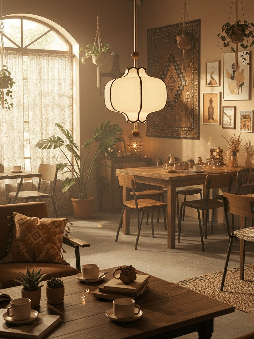 Lantern Fabric Pendant Light