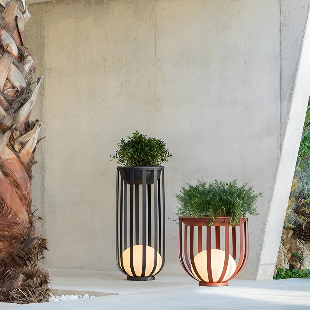 Industrial Solar Outdoor LED Floor Lantern Floor Lamp
