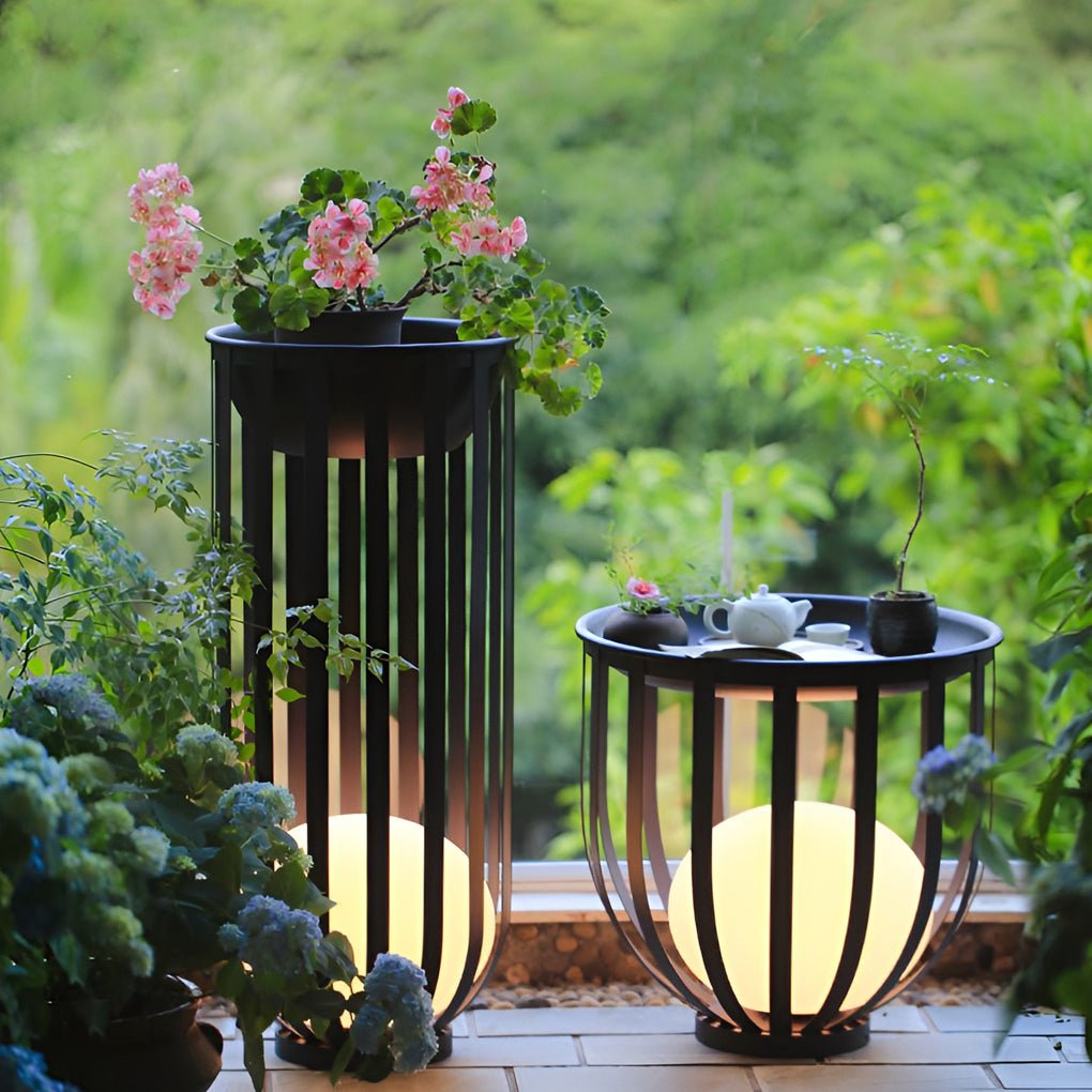 Industrial Solar Outdoor LED Floor Lantern Floor Lamp
