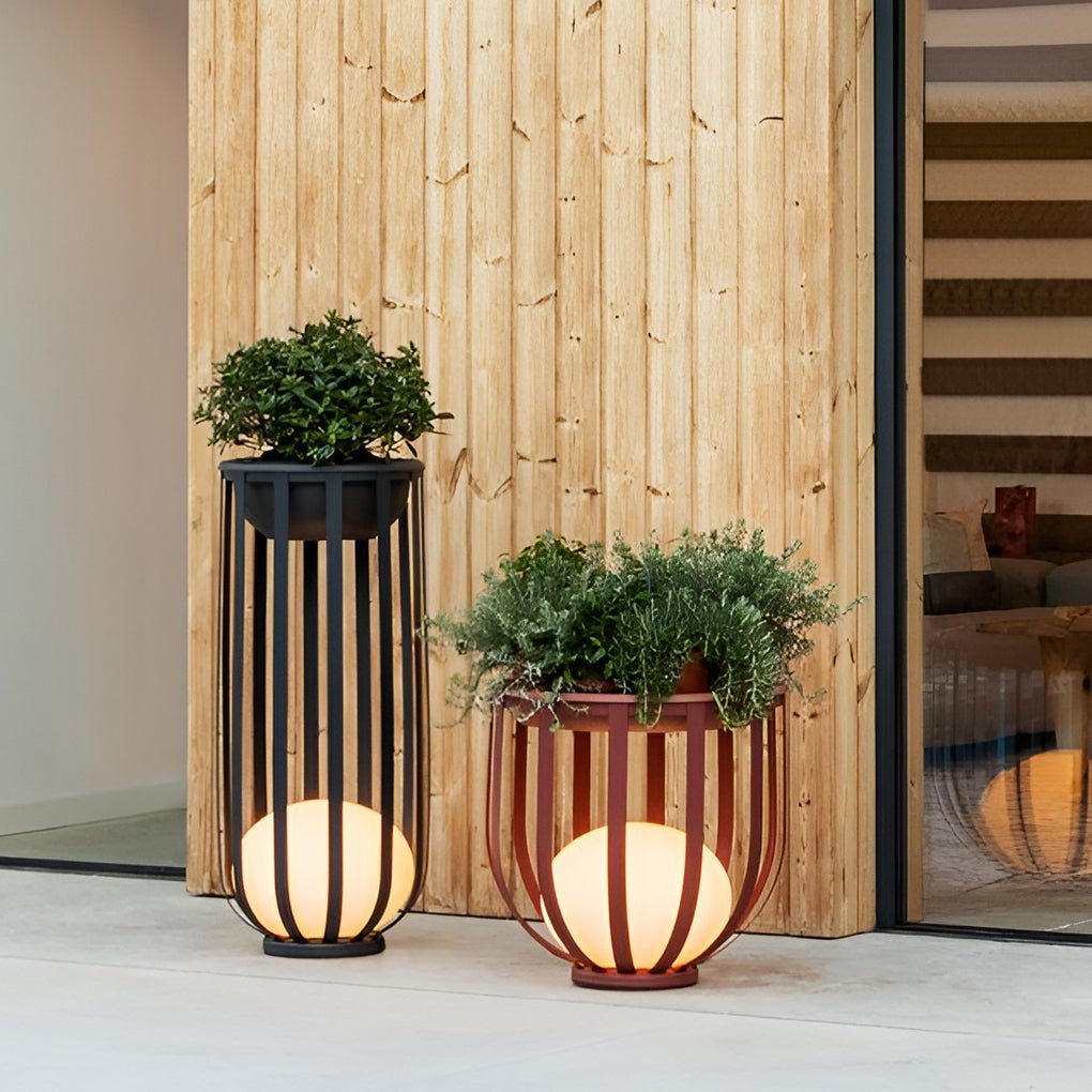 Industrial Solar Outdoor LED Floor Lantern Floor Lamp