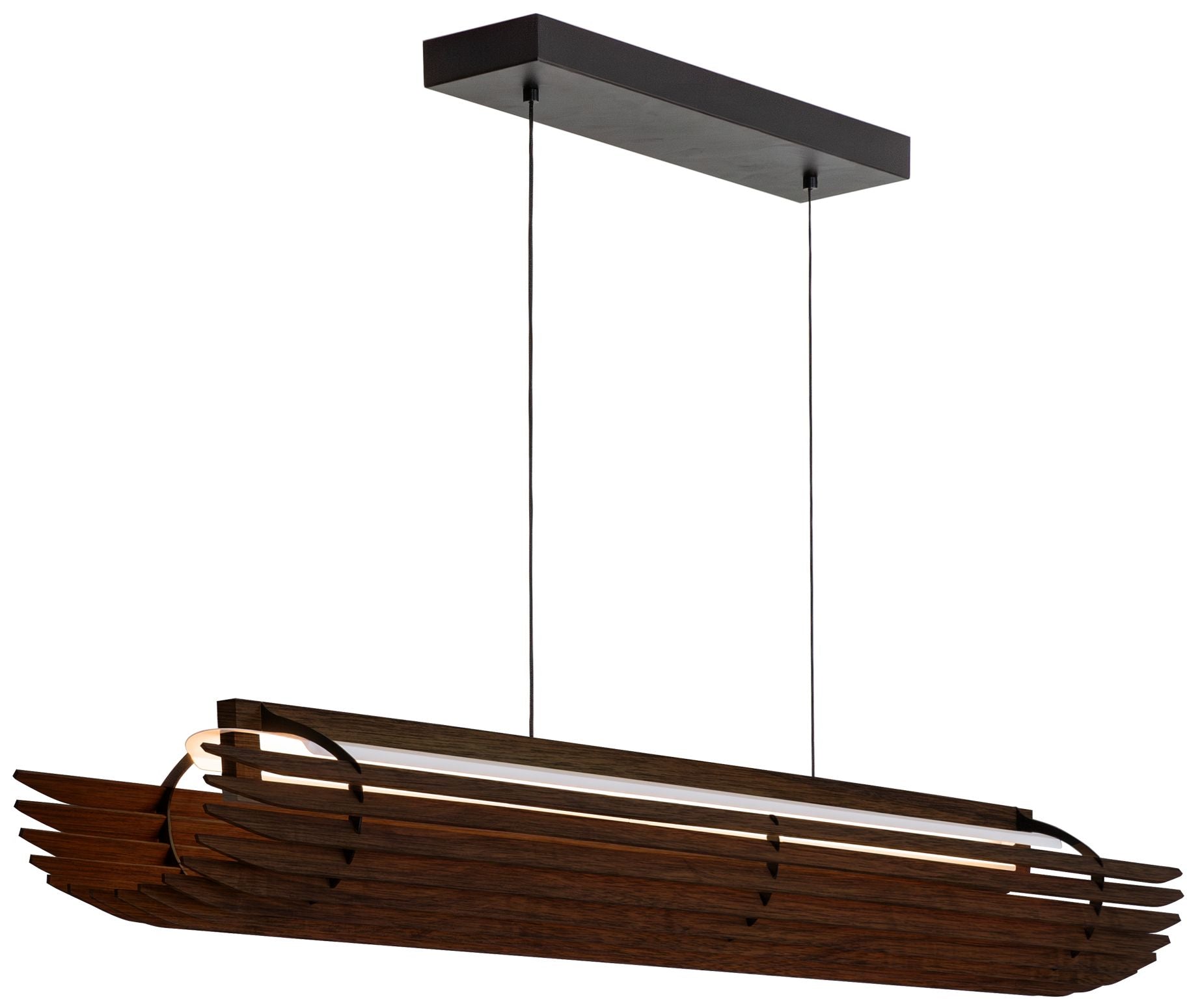 Lex 56" Wide Black Accented Dark Walnut P1 Chandelier