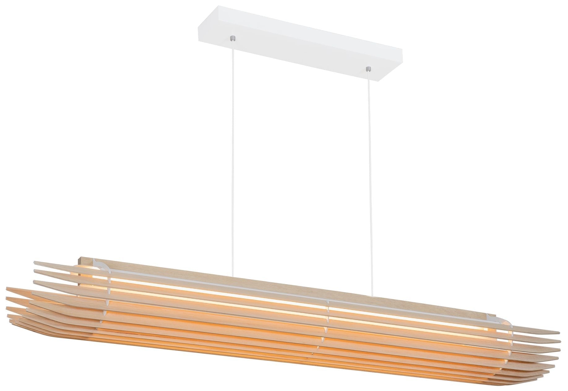 Lex 56" Wide White Accented White Oak 4000K Chandelier