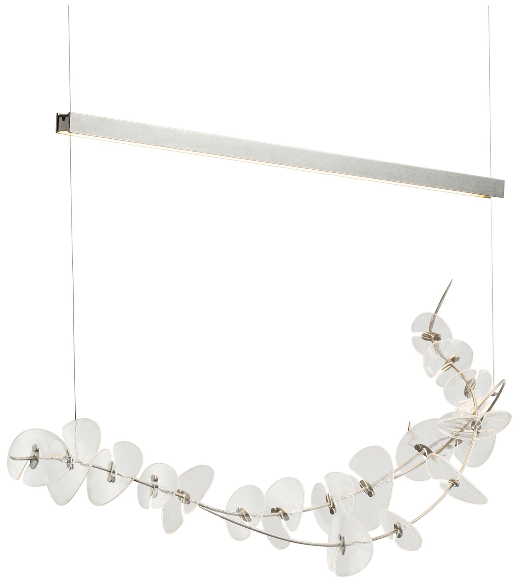 Lily LED Pendant Platinum Aqualite Accents & Glass