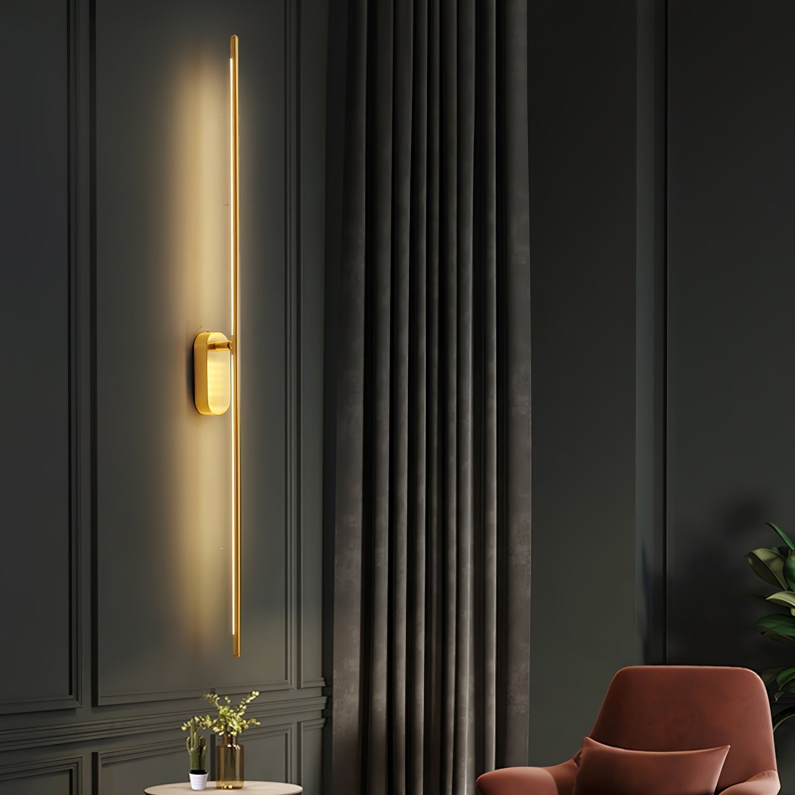 Linear Brass Wall Sconce