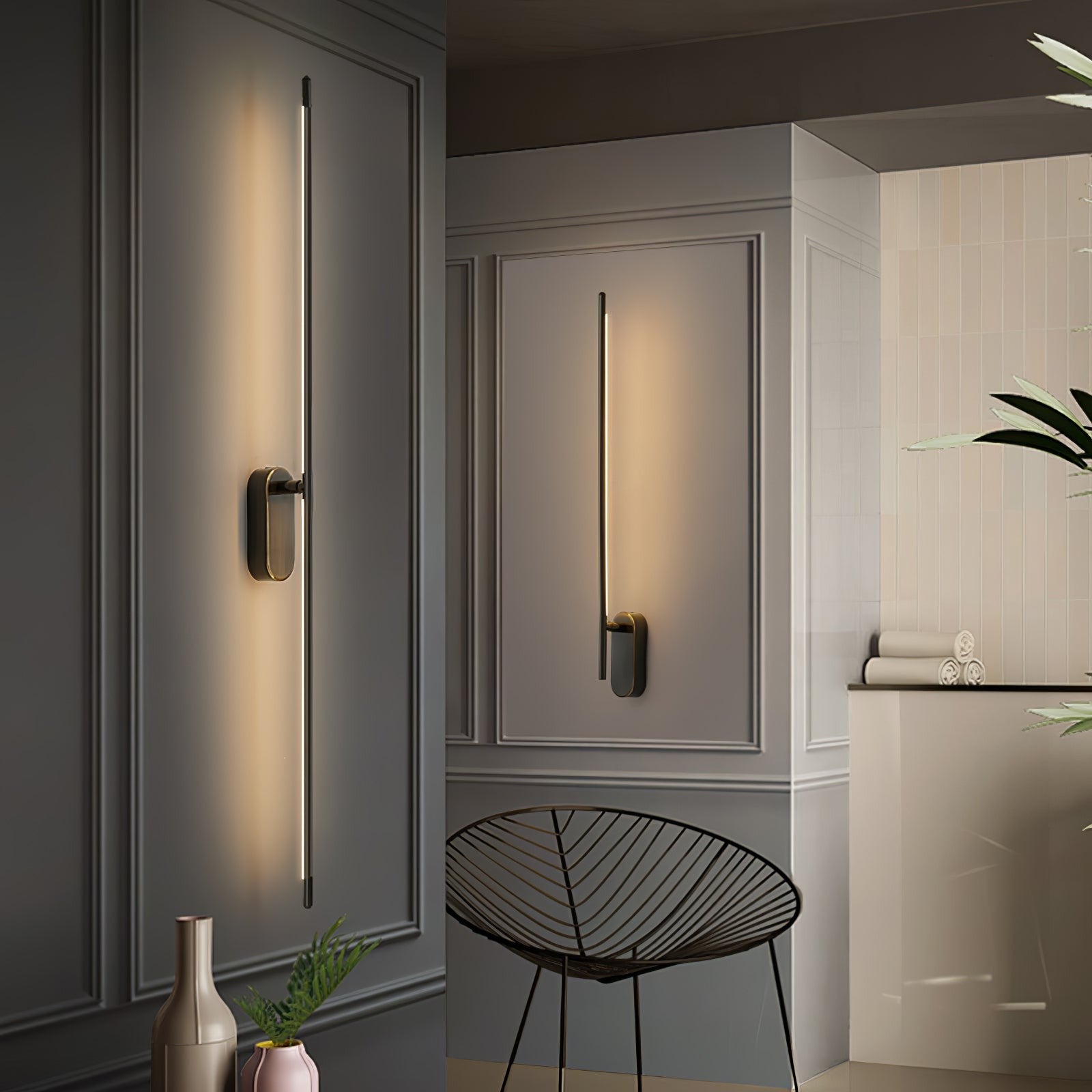 Linear Brass Wall Sconce