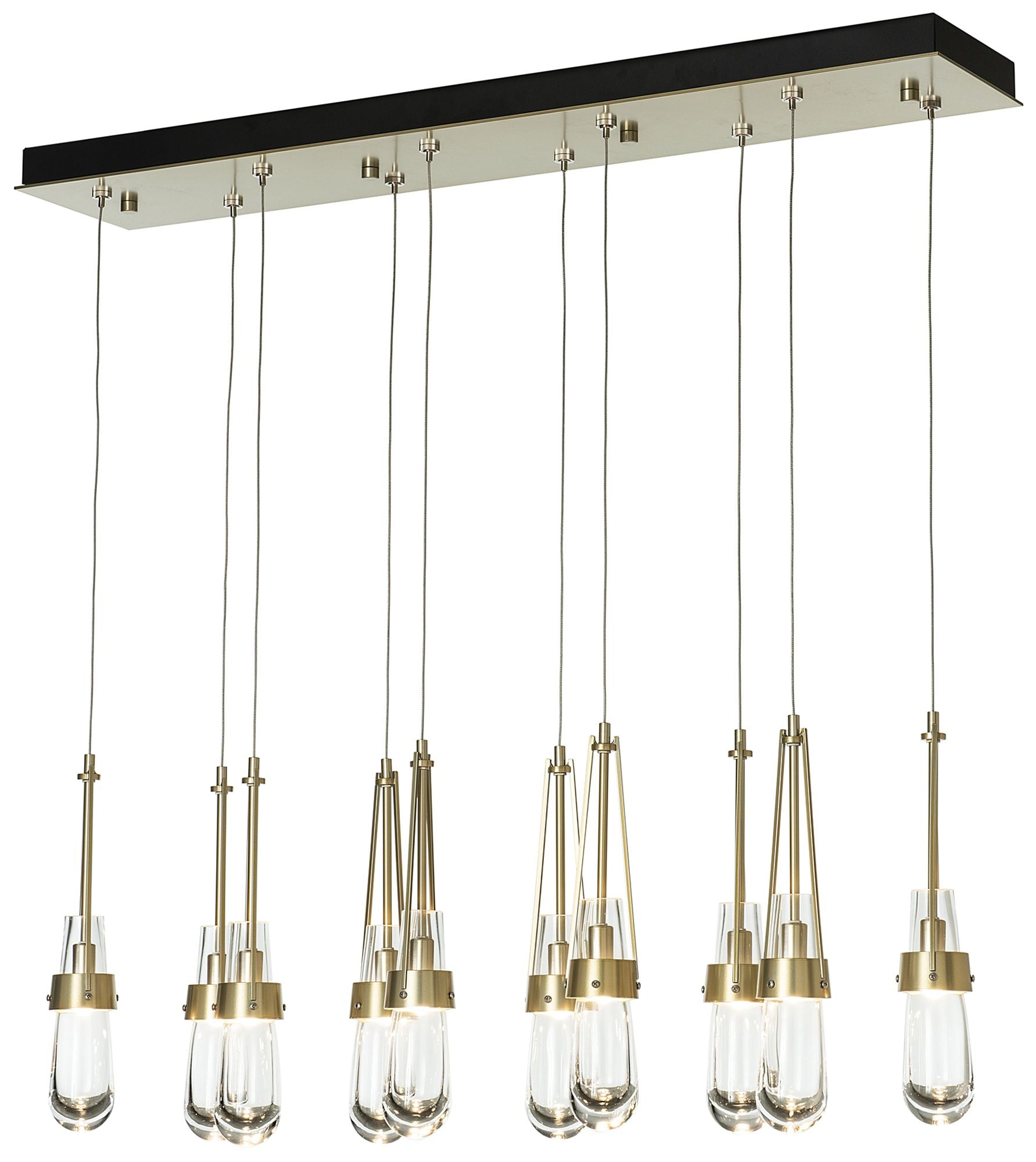 Link 10-Light Rectangular Brass Chandelier