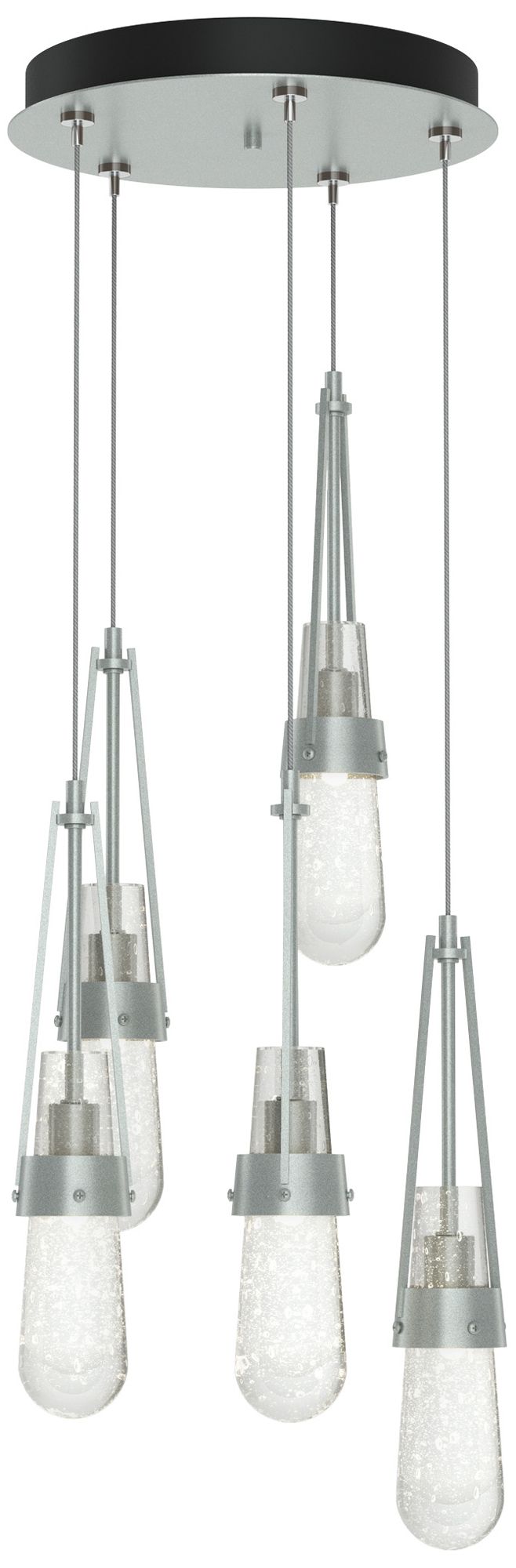 Link 5-Light Vintage Platinum Long Pendant W