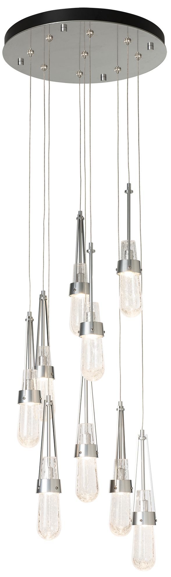 Link 9-Light Round Sterling Long Pendant