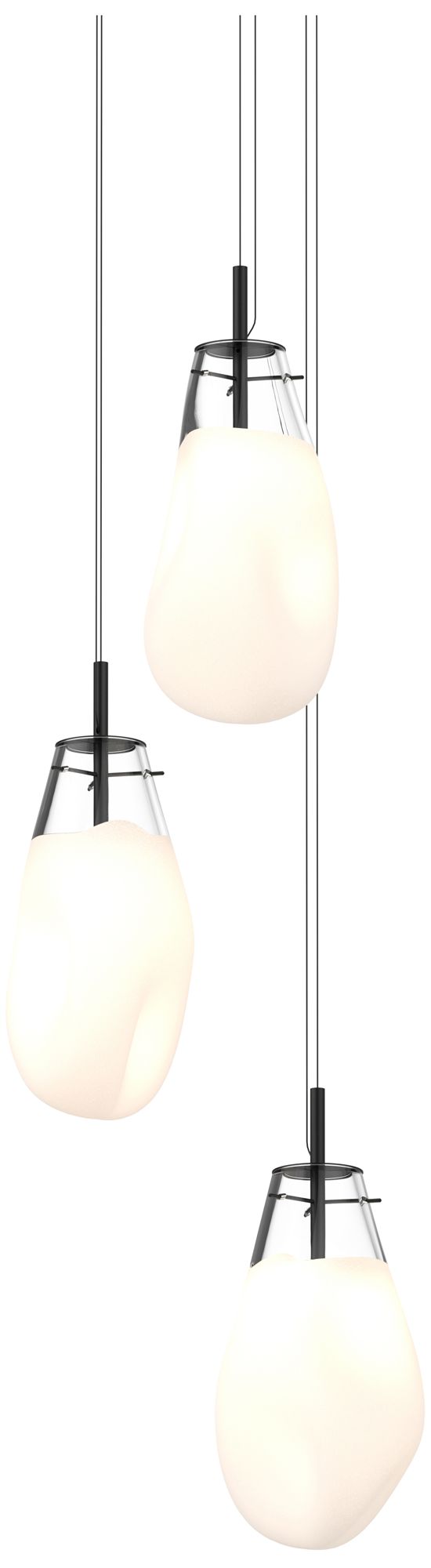 Liquid 3-Light Satin Black Chandelier