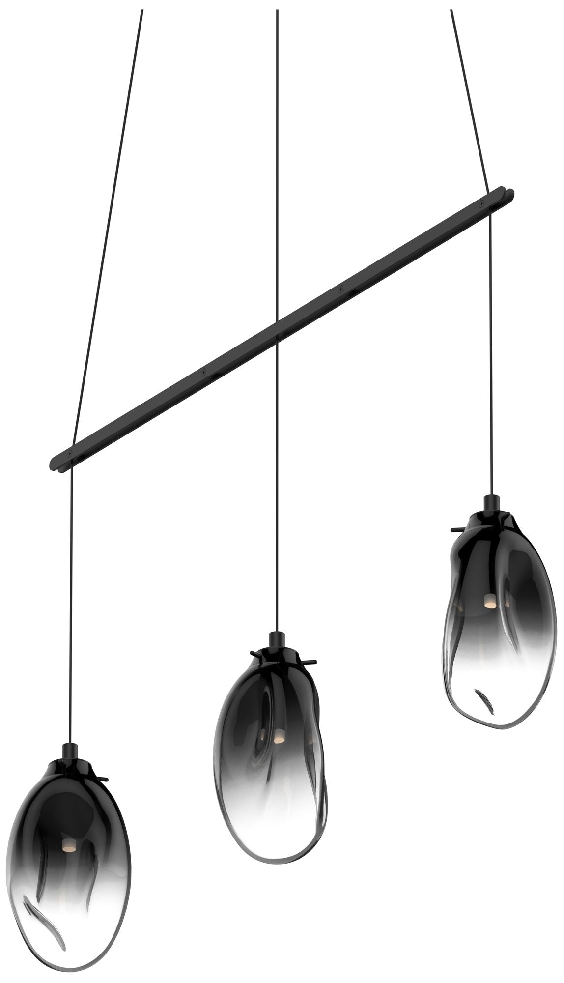 Liquid 3-Light Satin Black Linear Chandelier