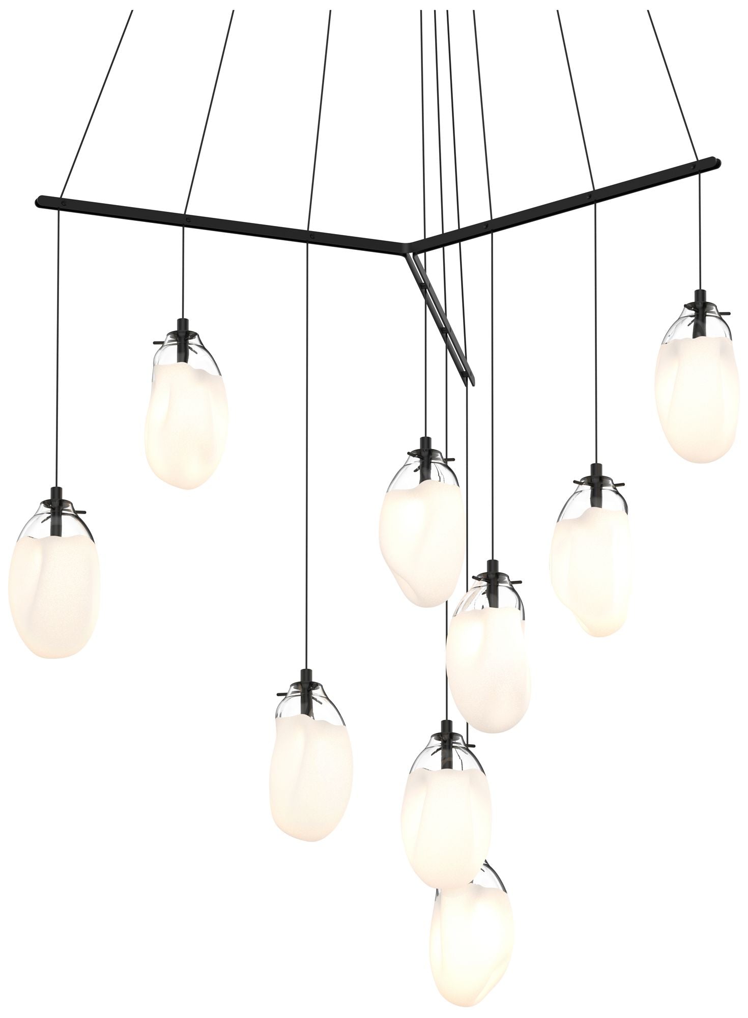 Liquid 9-Light Satin Black Chandelier