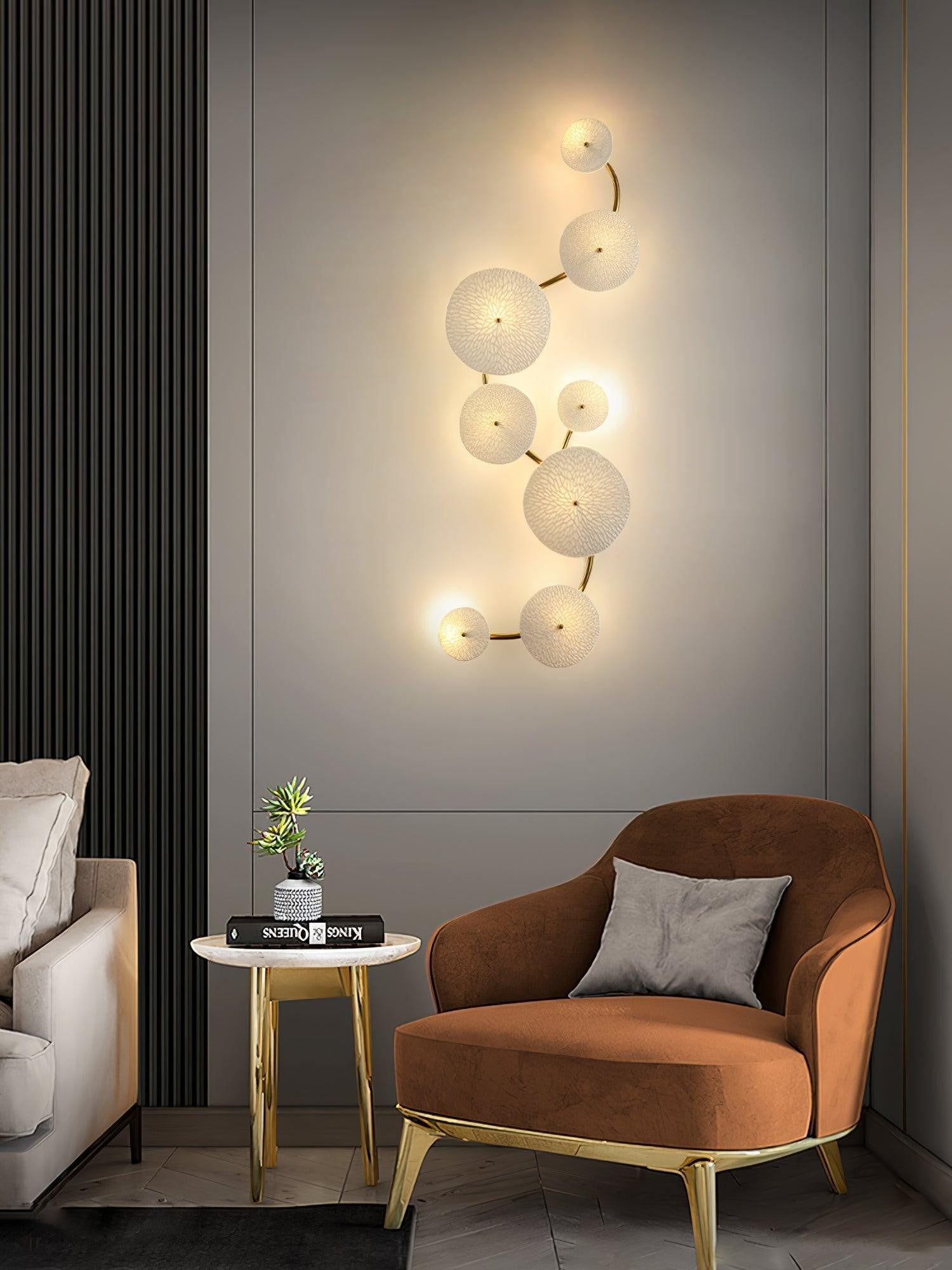 Lotus Cascade Ceramic Wall Light