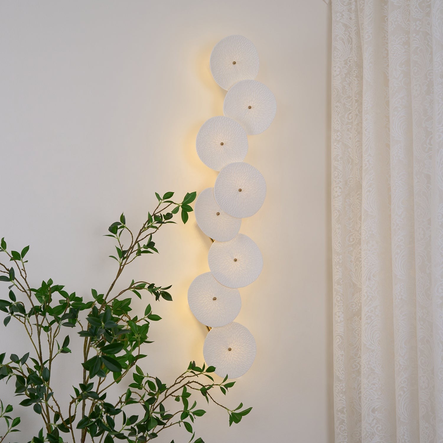 Lotus Cascade Ceramic Wall Light
