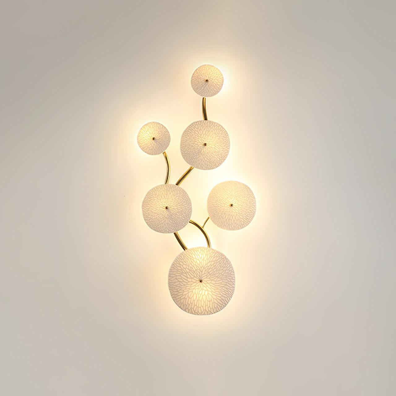 Lotus Cascade Ceramic Wall Light