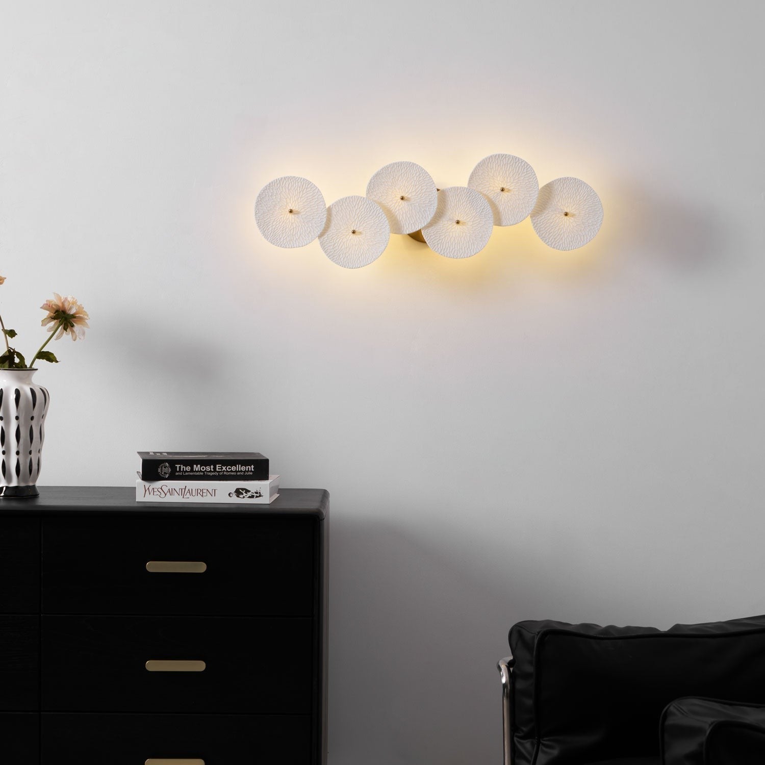 Lotus Cascade Ceramic Wall Light
