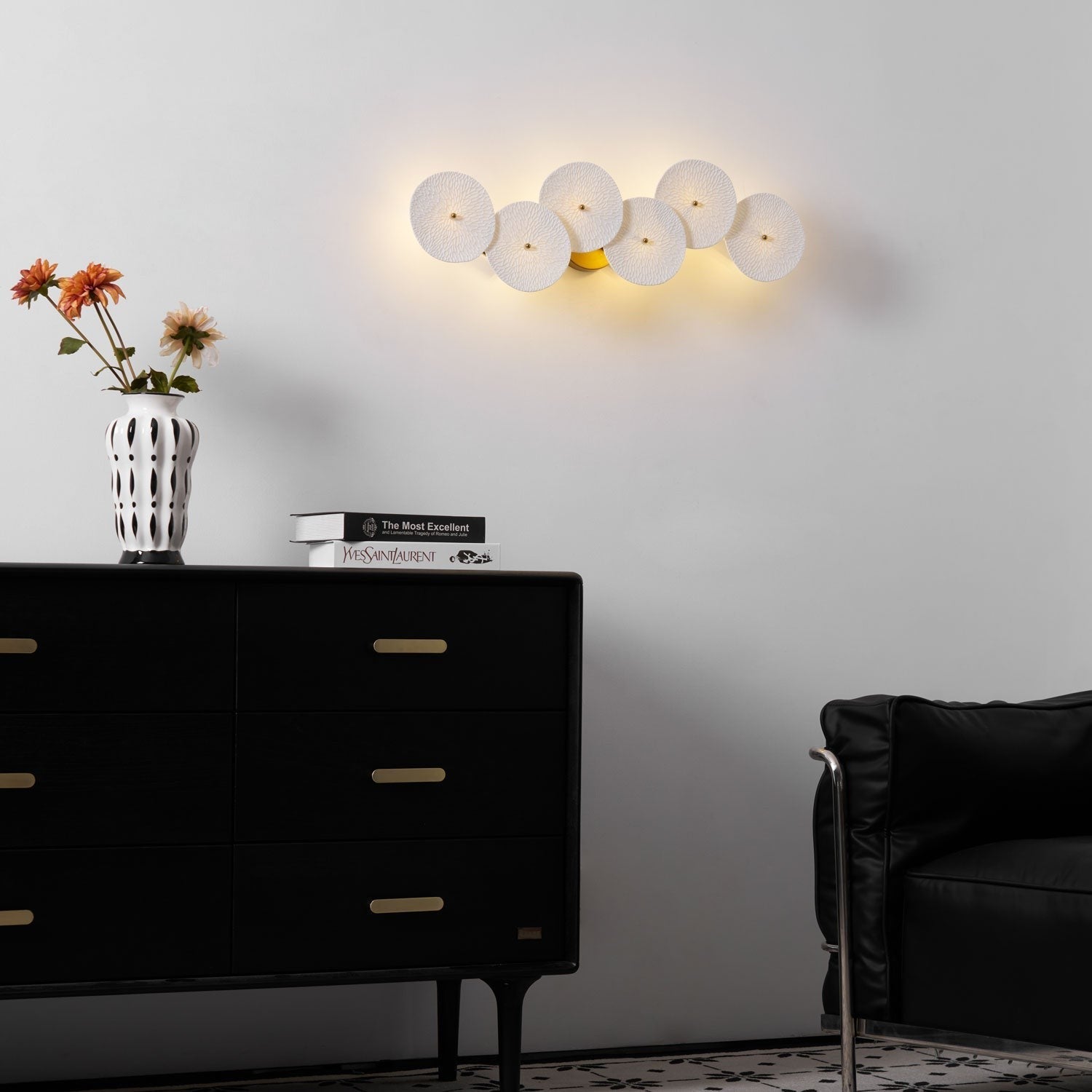 Lotus Cascade Ceramic Wall Light