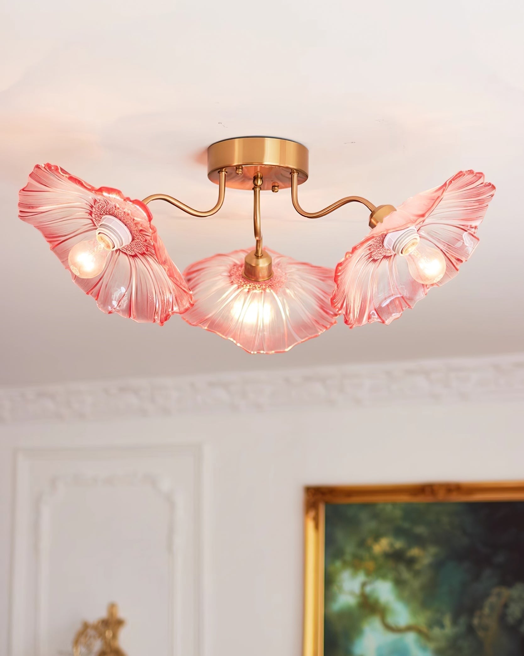 Lotus Frosted Glass Ceiling Light