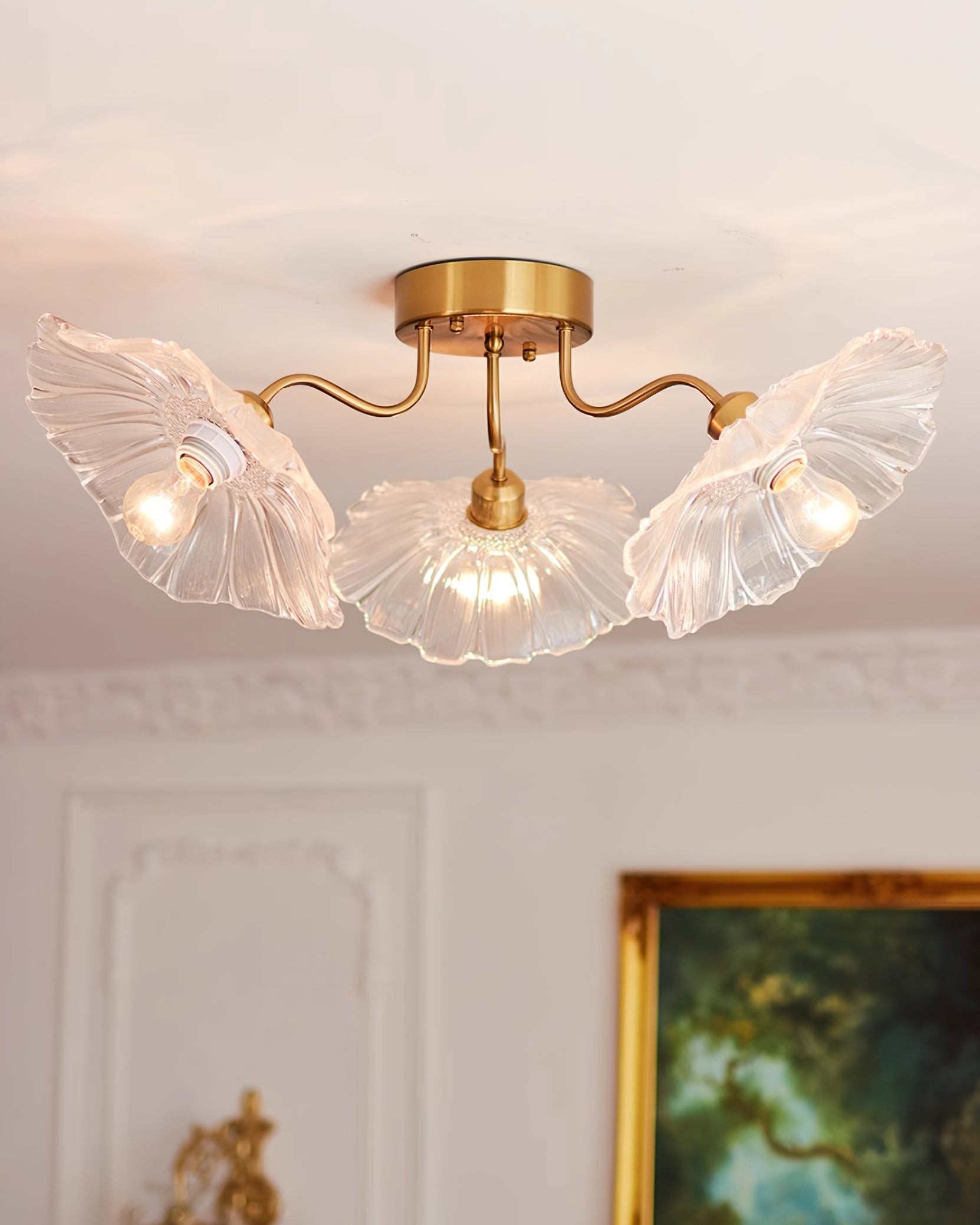 Lotus Frosted Glass Ceiling Light