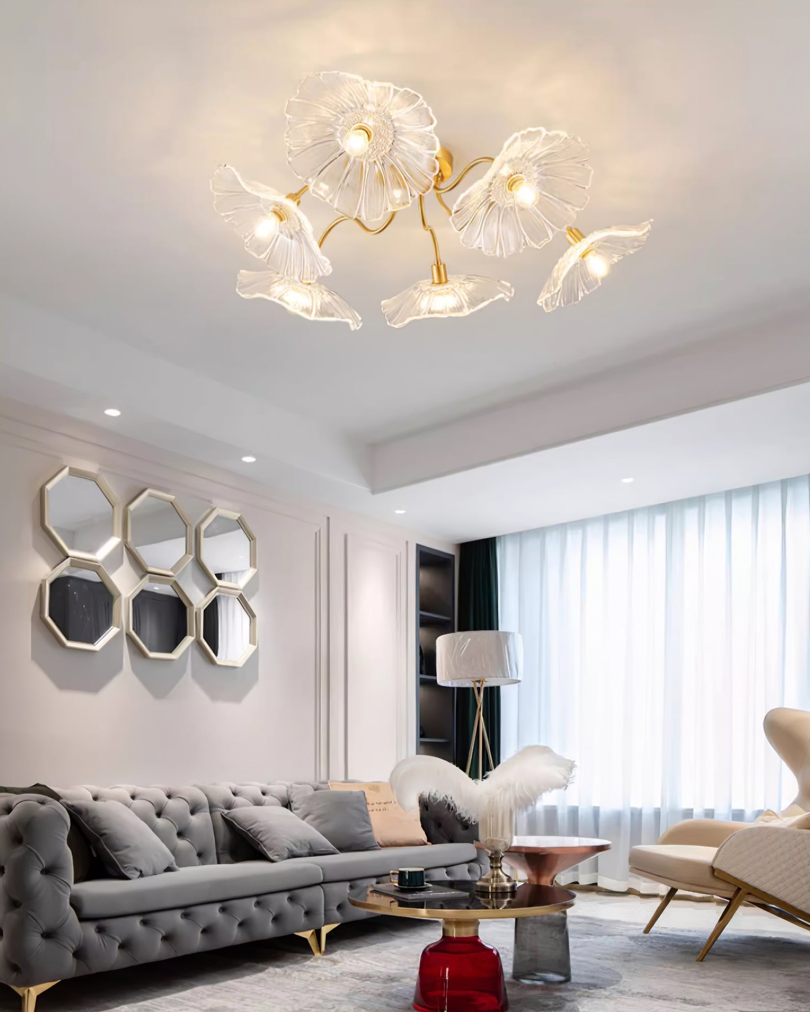 Lotus Frosted Glass Ceiling Light