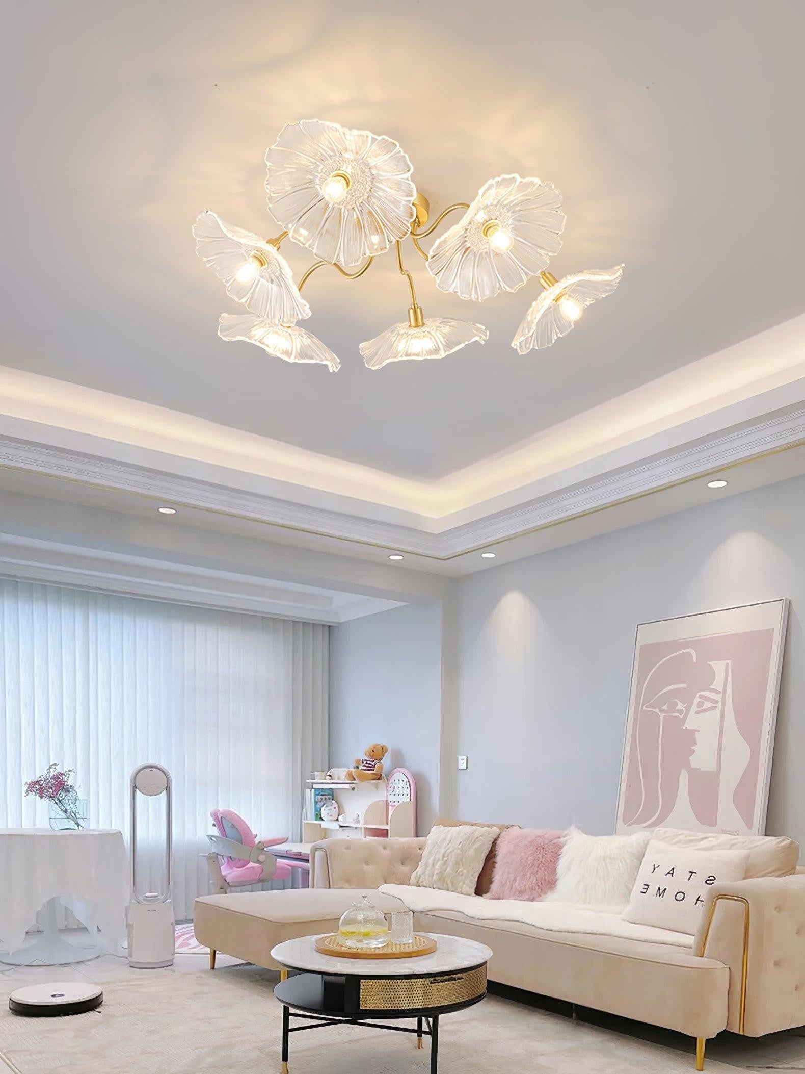 Lotus Frosted Glass Ceiling Light