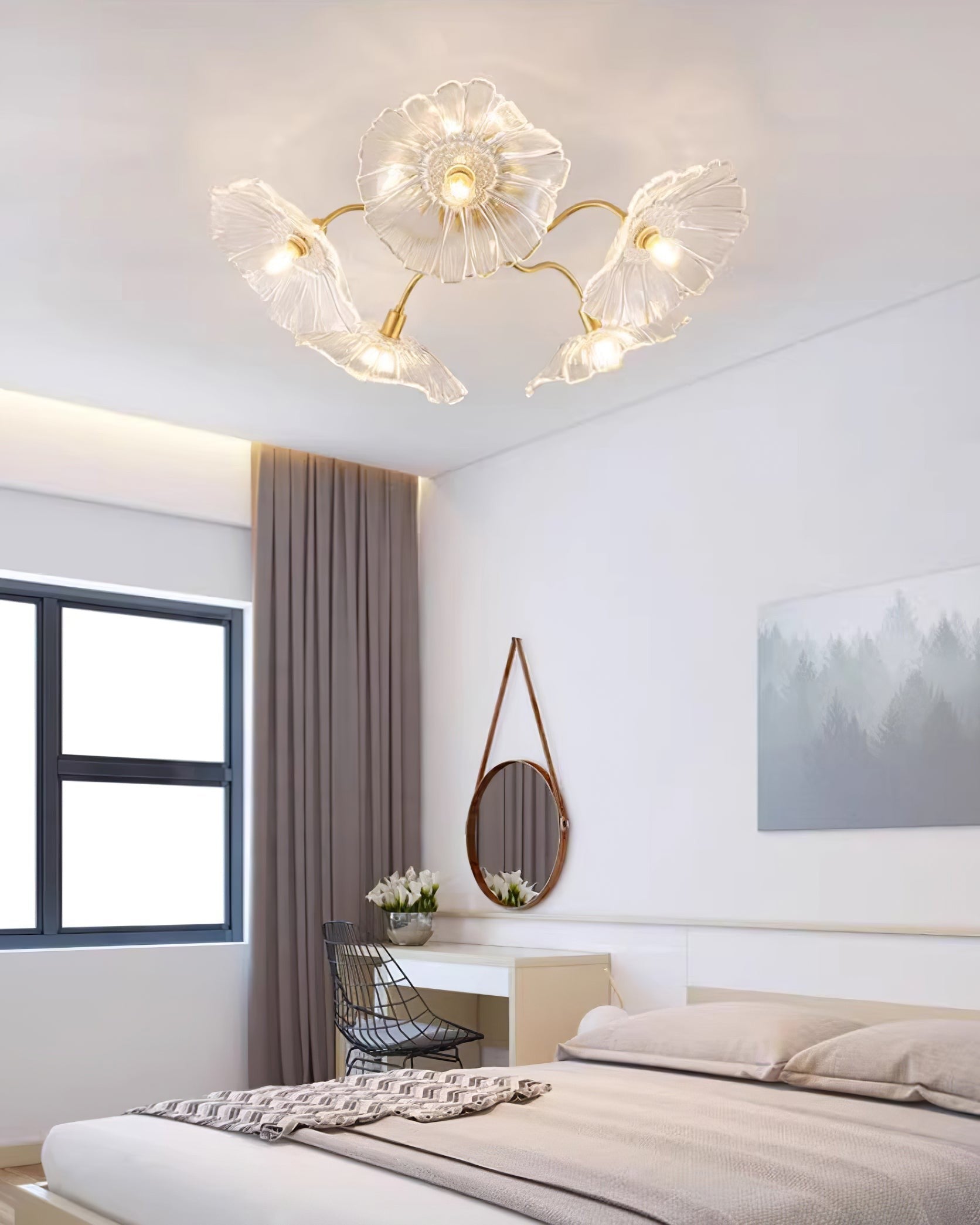 Lotus Frosted Glass Ceiling Light