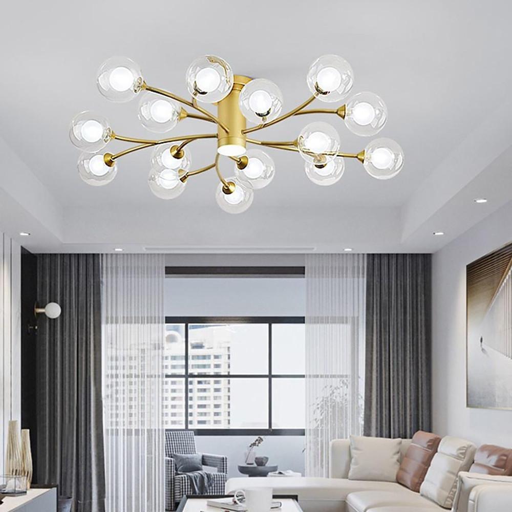 Globe Metal Glass Industrial LED Flush Mount Ceiling