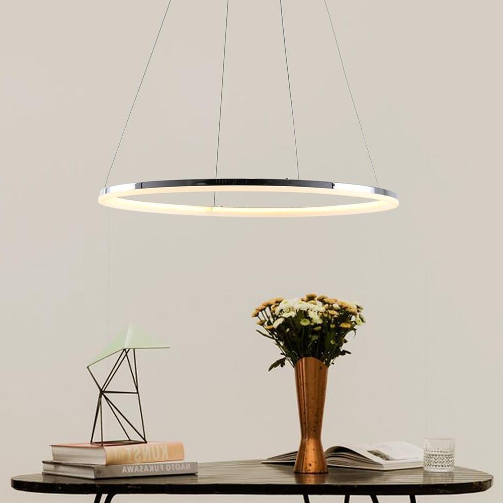 LED Circular Sturdy Modernistic Brushed Nickel Pendant