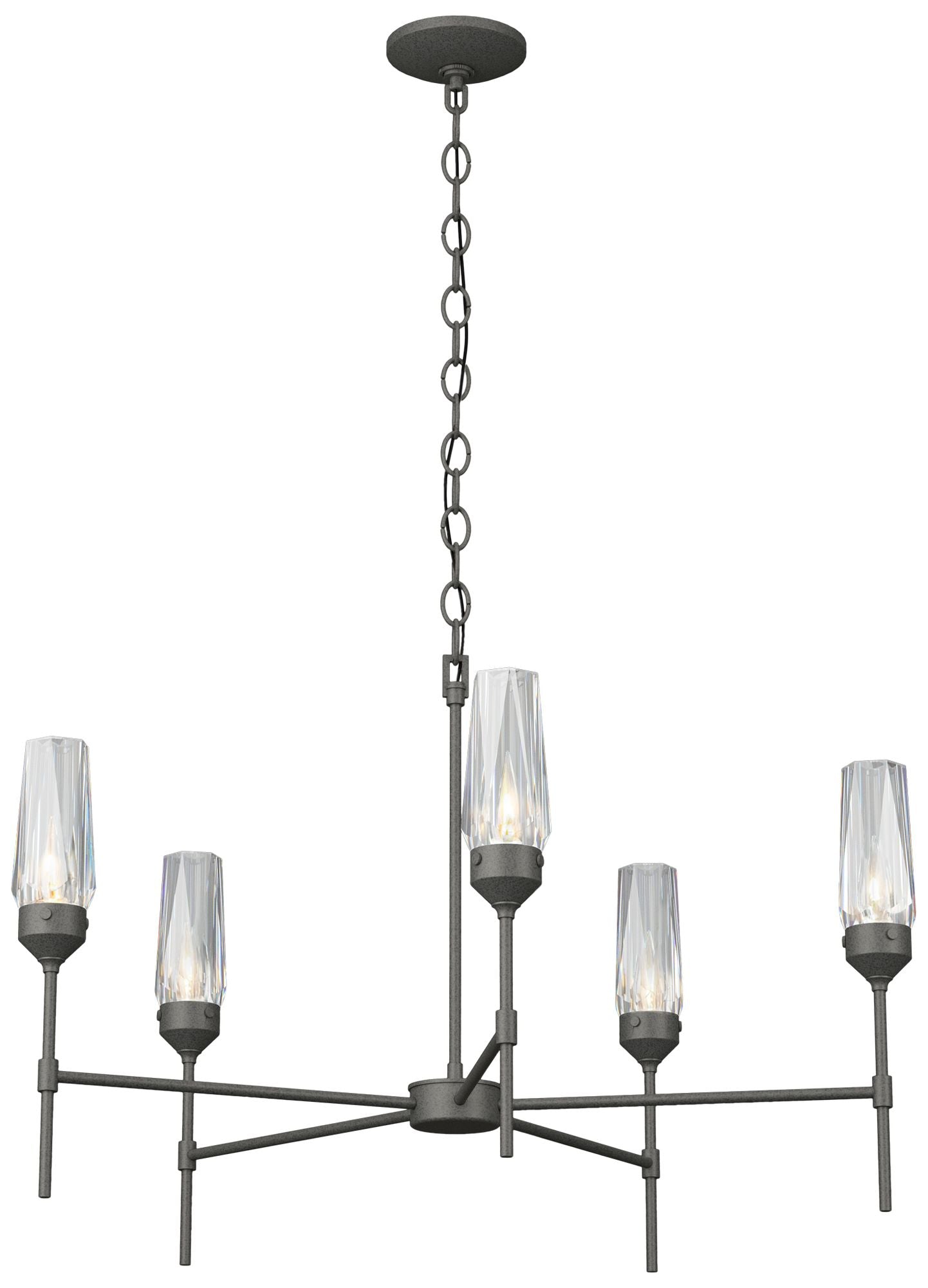 Luma 30.9" Wide Crystal Accented 5 Arm Iron Chandelier