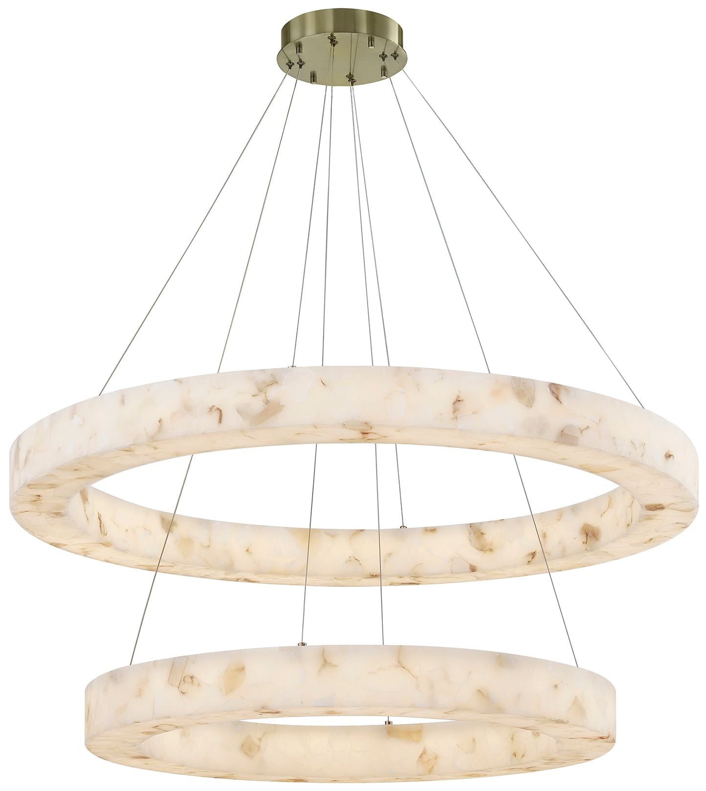 LumenAria Medley 42" Wide 2-Tier Alabaster Chandelier
