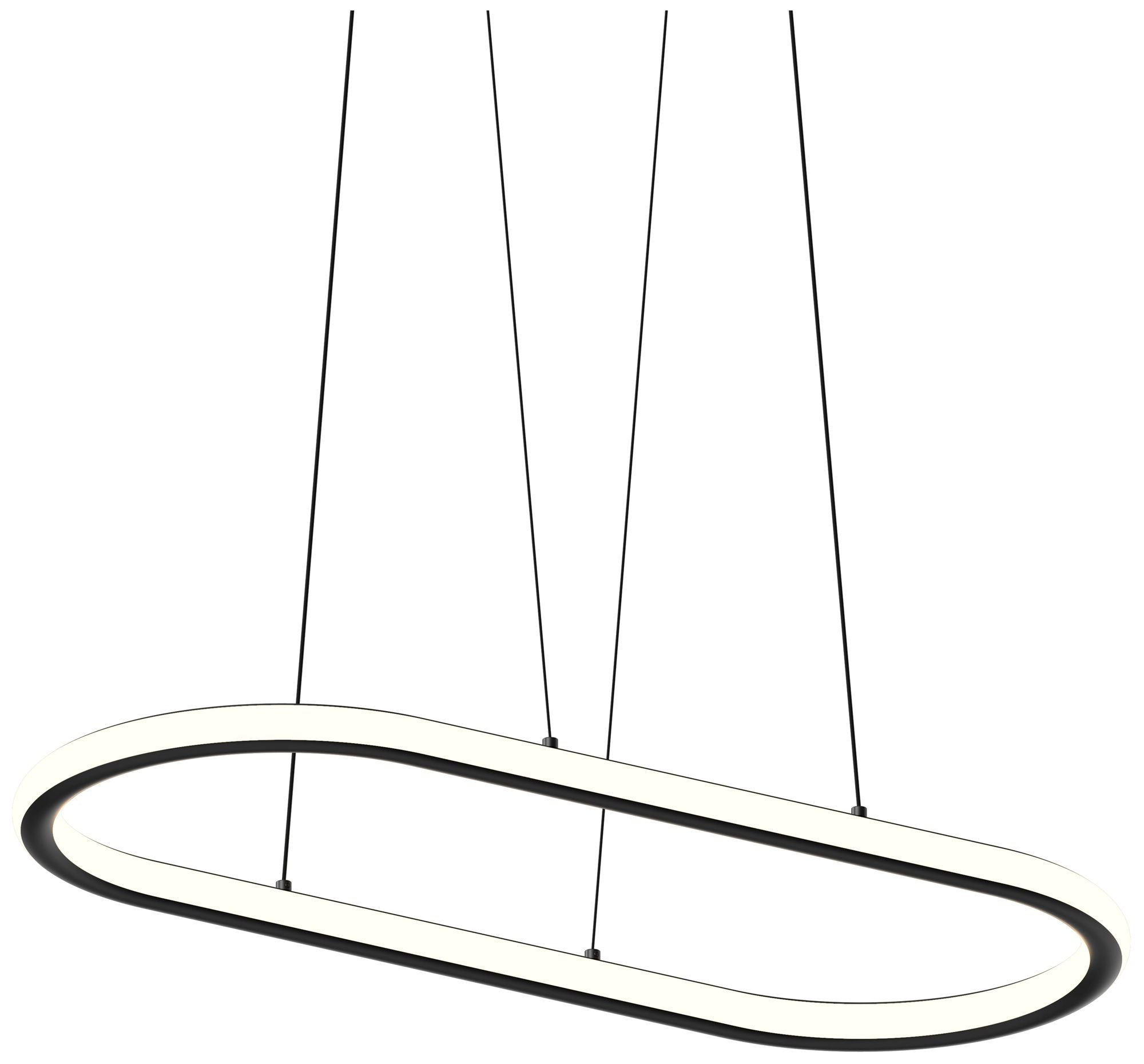 Luna 33.5" Wide Satin Black 3500K Racetrack Chandelier