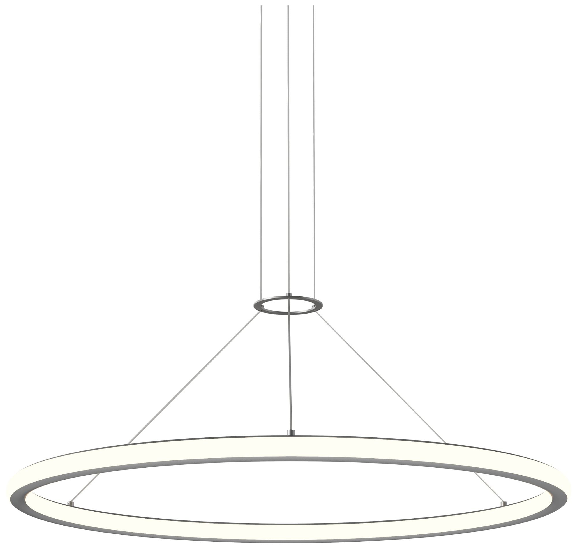Luna 36" Round LED Pendant with 20 ft Cord Satin Aluminum