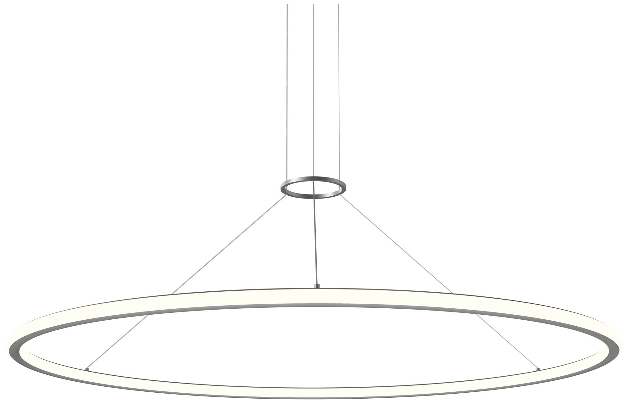 Luna 60" Round LED Pendant with 20 ft Cord Satin Aluminum