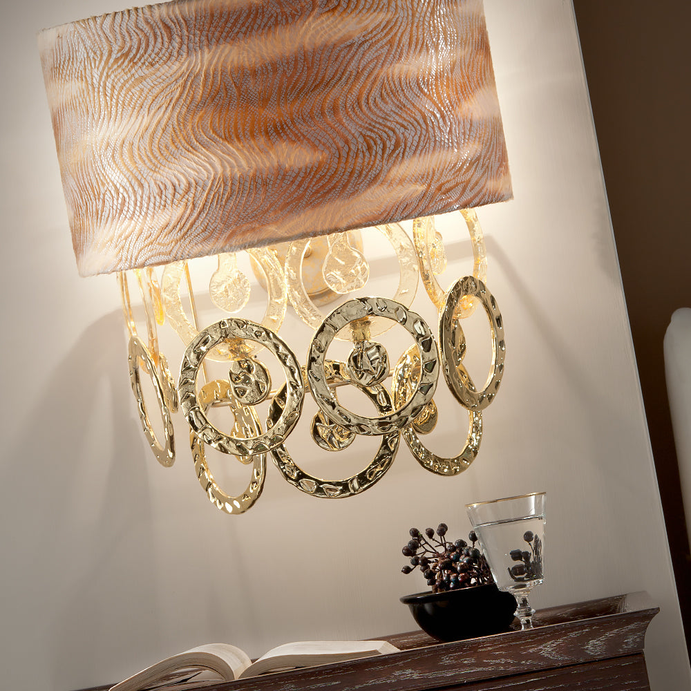 Luxury Hand Made Gold Glass Italian Wall Sconce