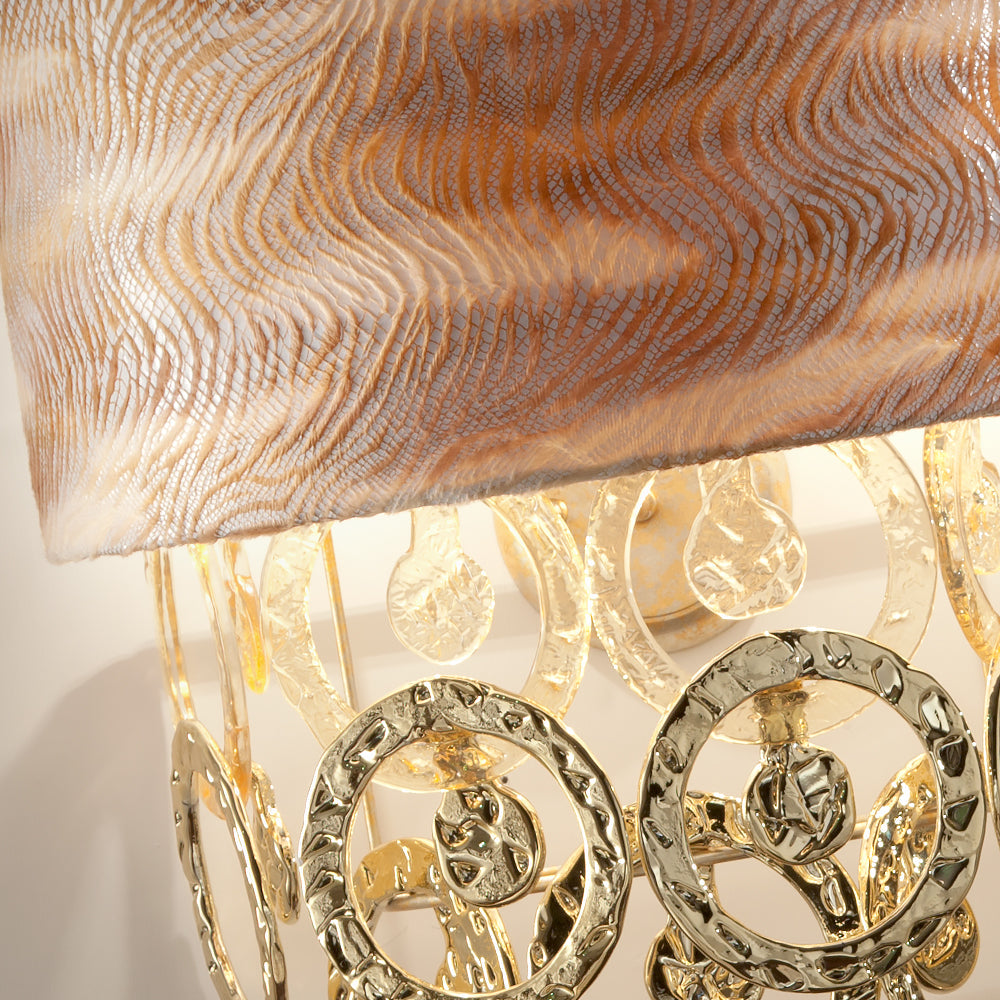 Luxury Hand Made Gold Glass Italian Wall Sconce