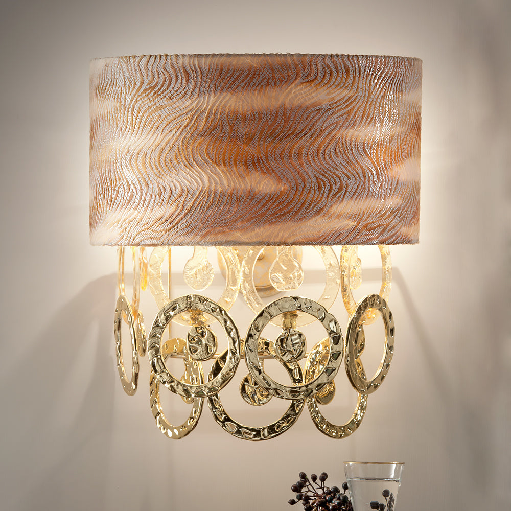 Luxury Hand Made Gold Glass Italian Wall Sconce