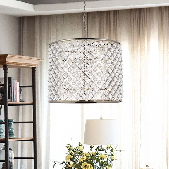 Madison 12-Light Polished Nickel Chandelier Clear
