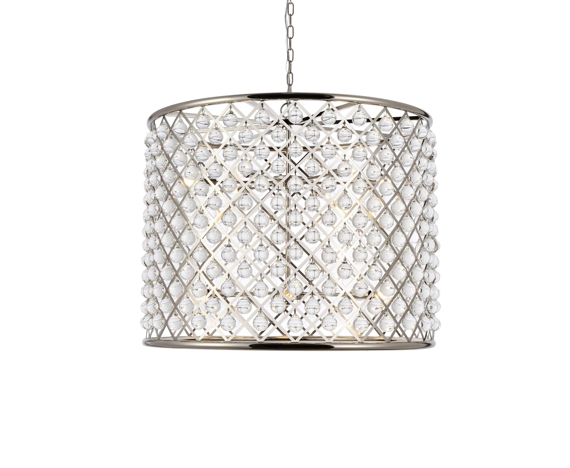 Madison 12-Light Polished Nickel Chandelier Clear