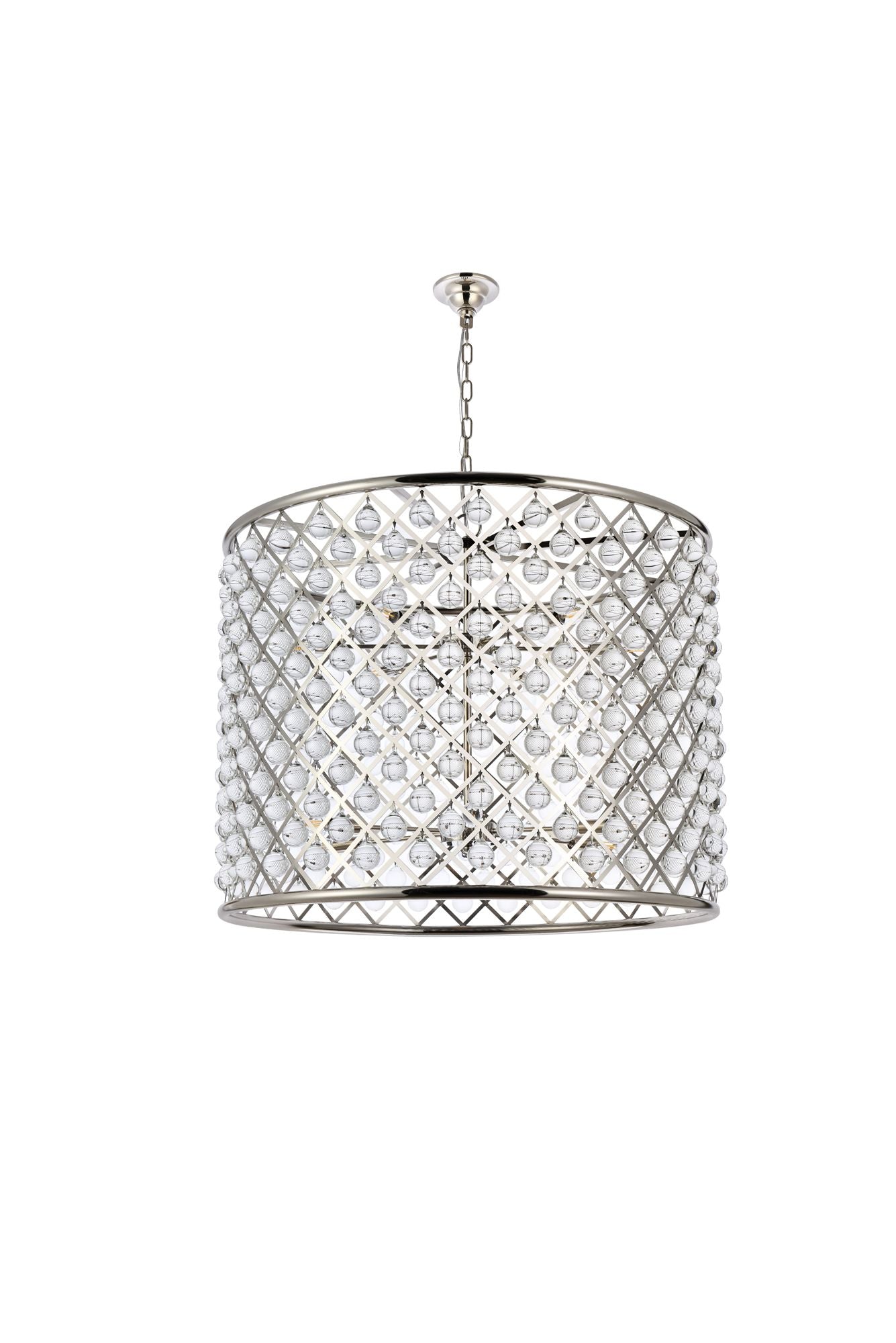 Madison 12-Light Polished Nickel Chandelier Clear