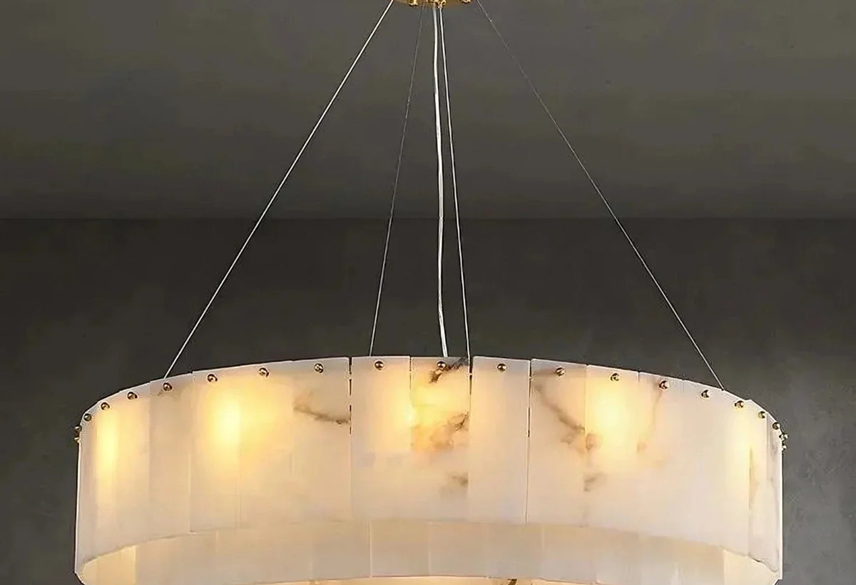 Round marble chandelier reference