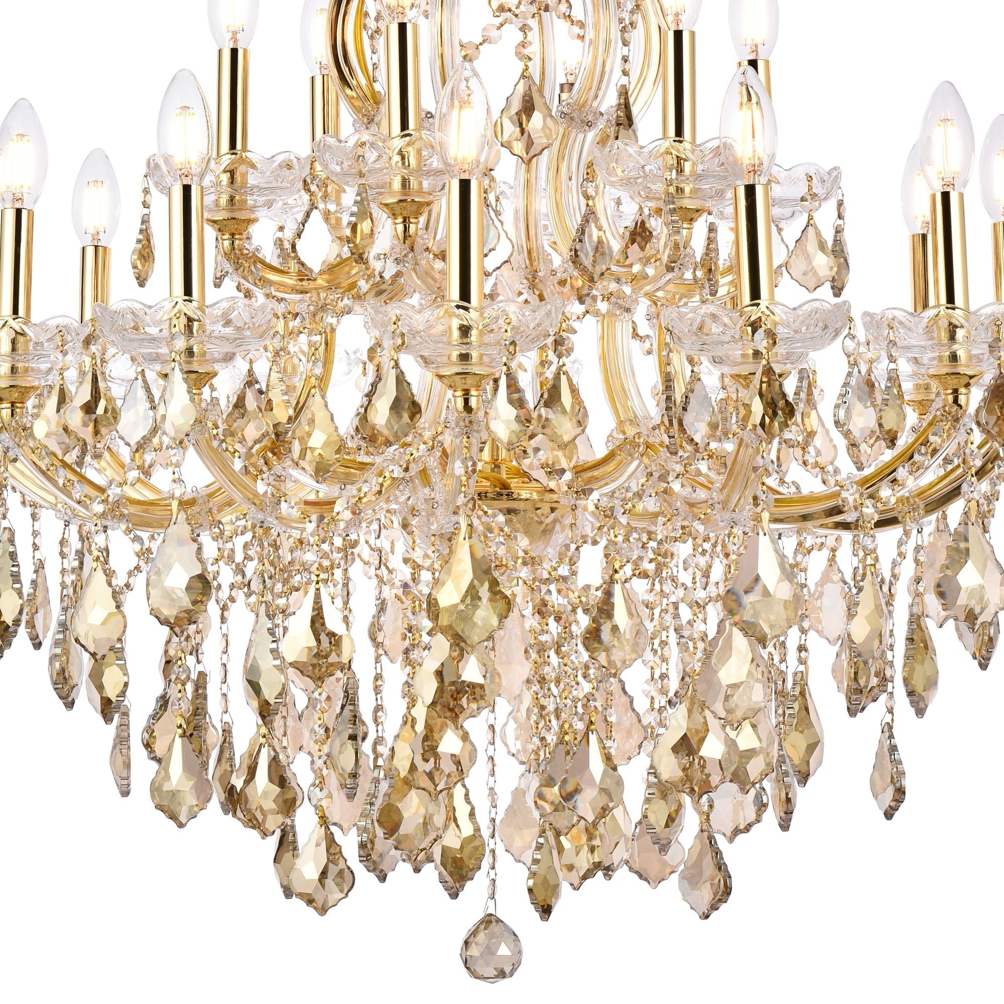 Maria Theresa 19-Light Gold Chandelier Golden Teak