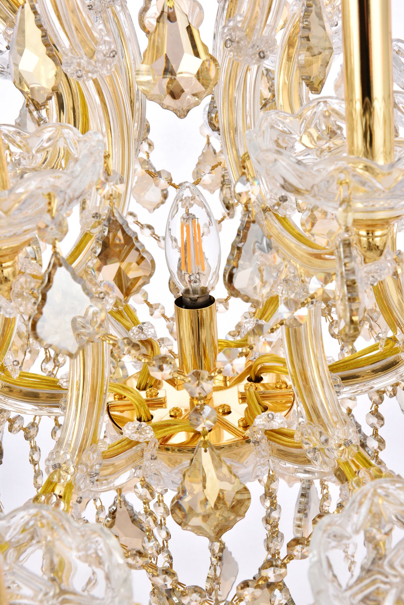Maria Theresa 19-Light Gold Chandelier Golden Teak