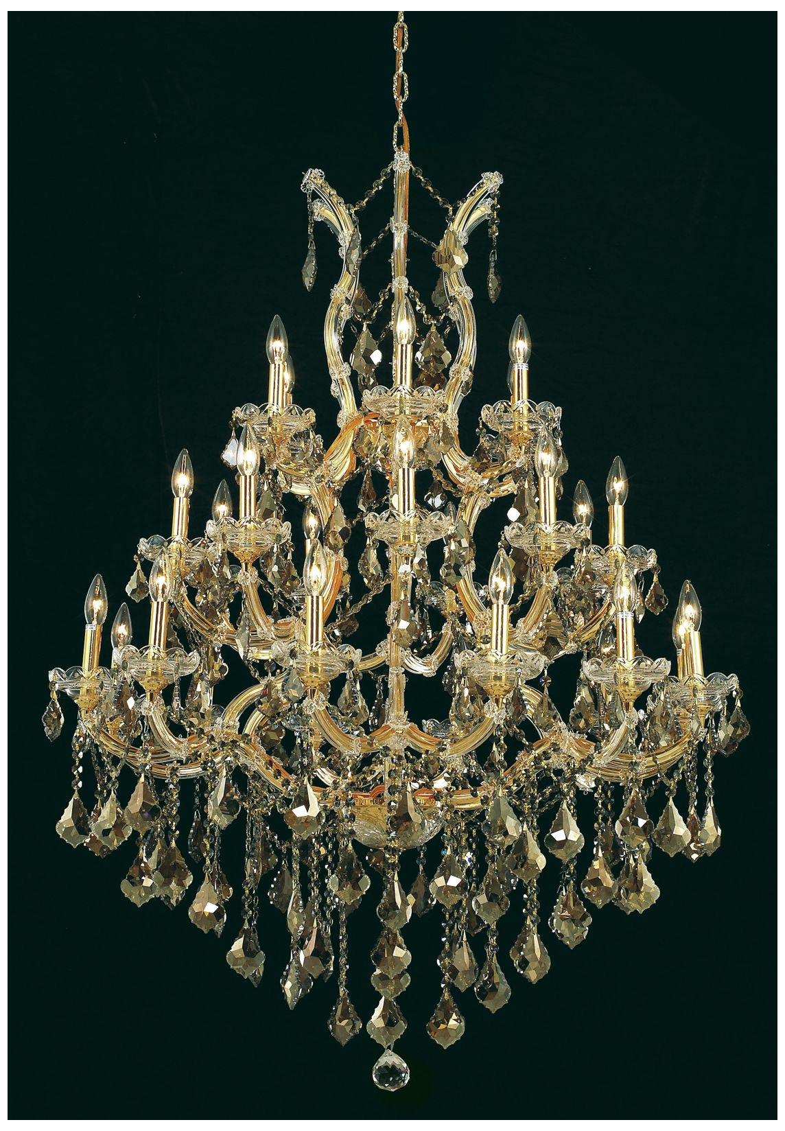 Maria Theresa 28-Light Gold Chandelier Golden Teak