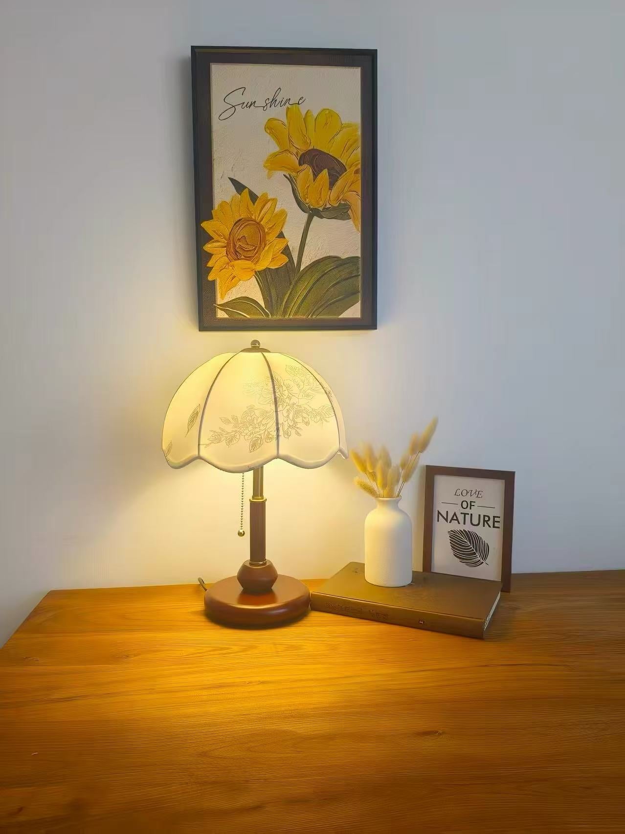 Marielle Vintage Wood Table Lamp