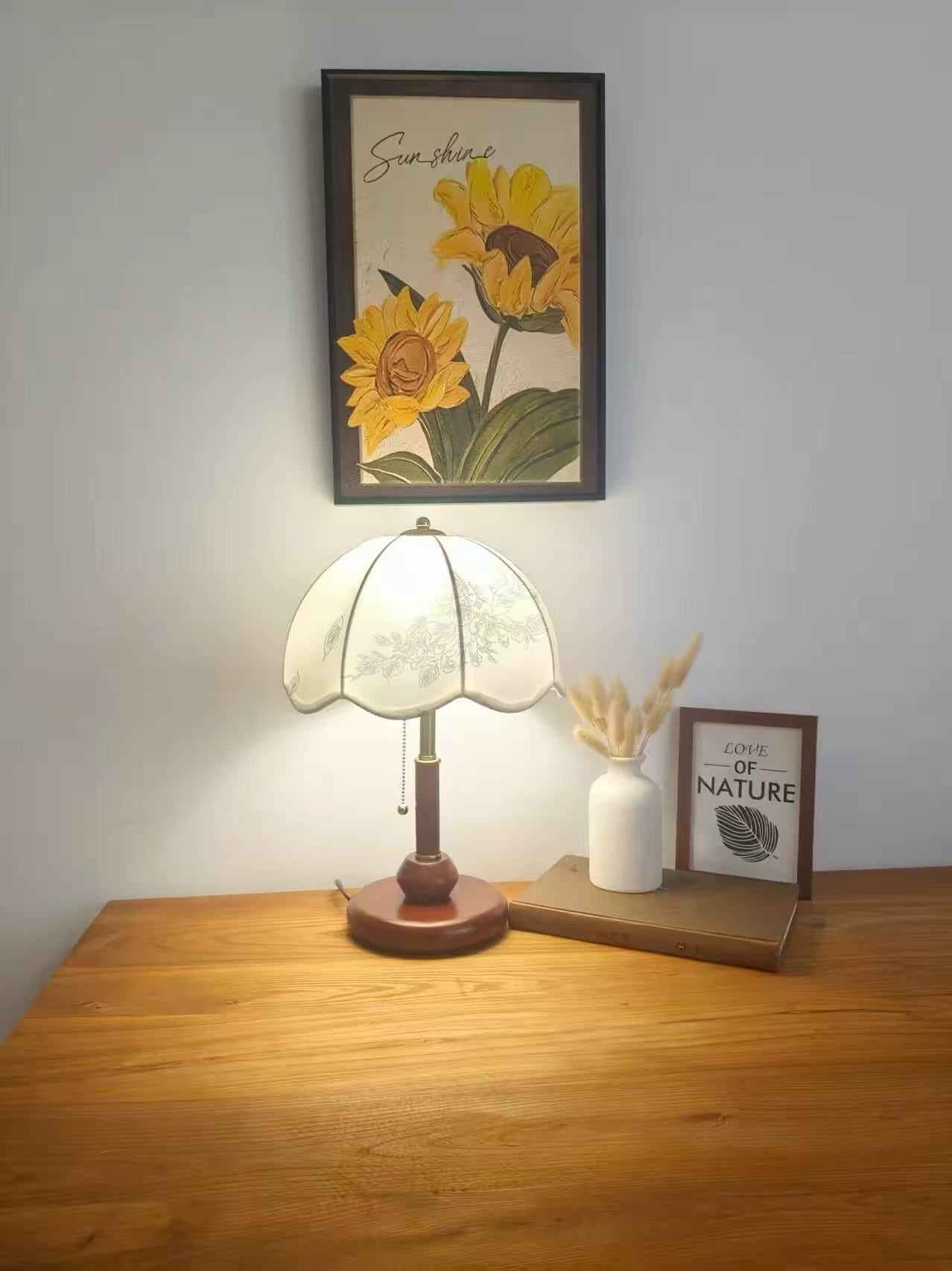Marielle Vintage Wood Table Lamp