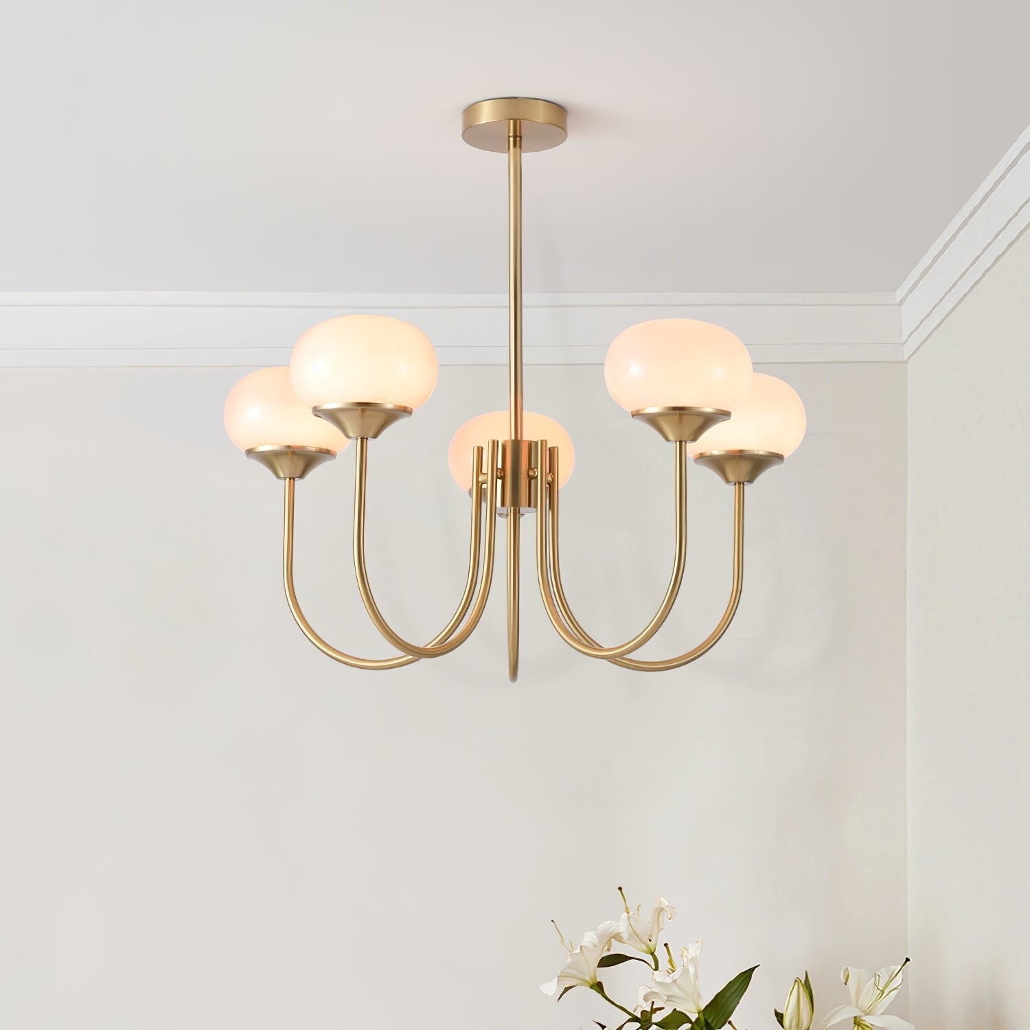 Marshmallow Glass Globe Chandelier