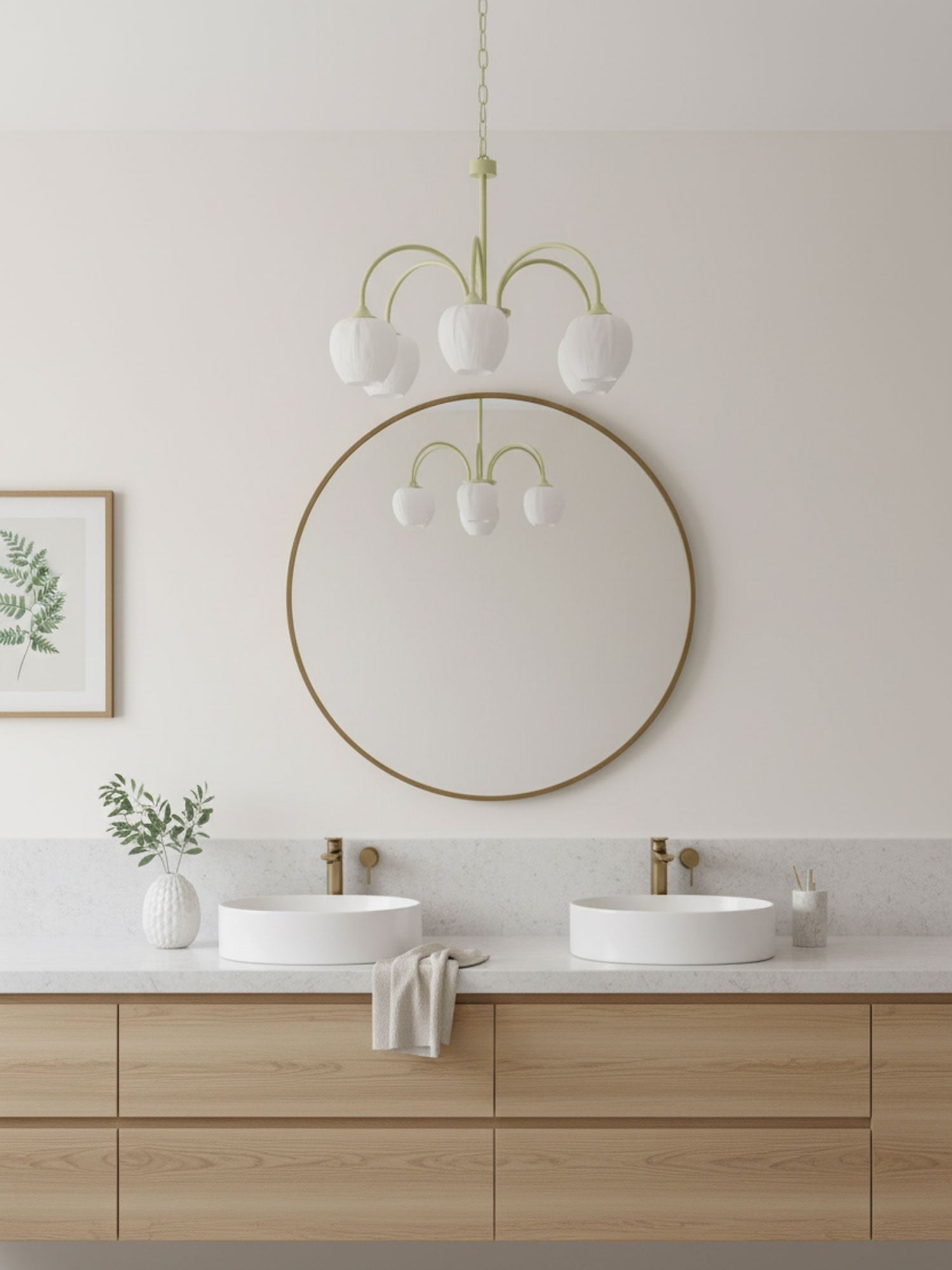 Matcha Bloom Tulip Chandelier detail view 12