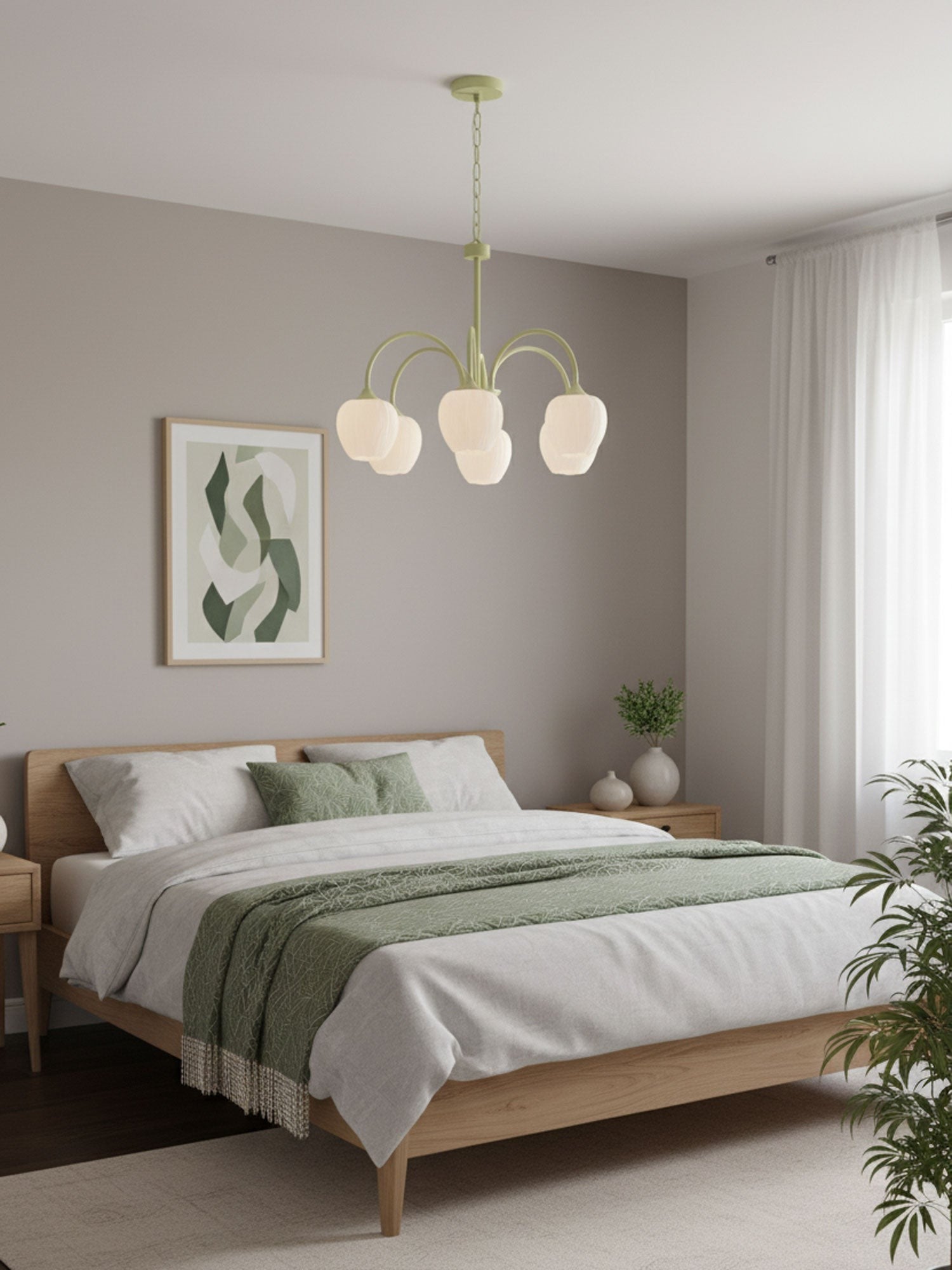 Matcha Bloom Tulip Chandelier detail view 13