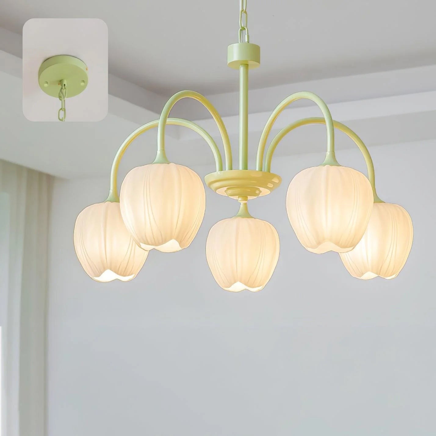Matcha Bloom Tulip Chandelier