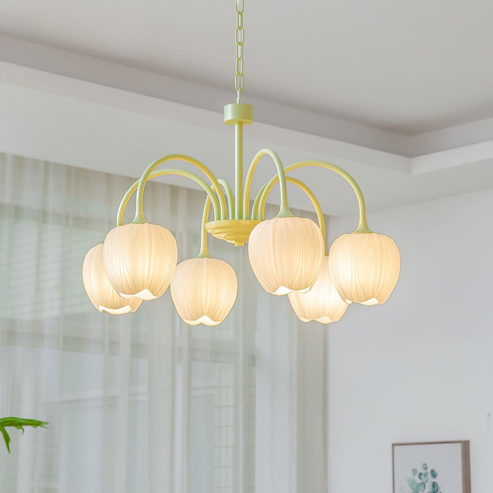 Matcha Bloom Tulip Chandelier detail view 26