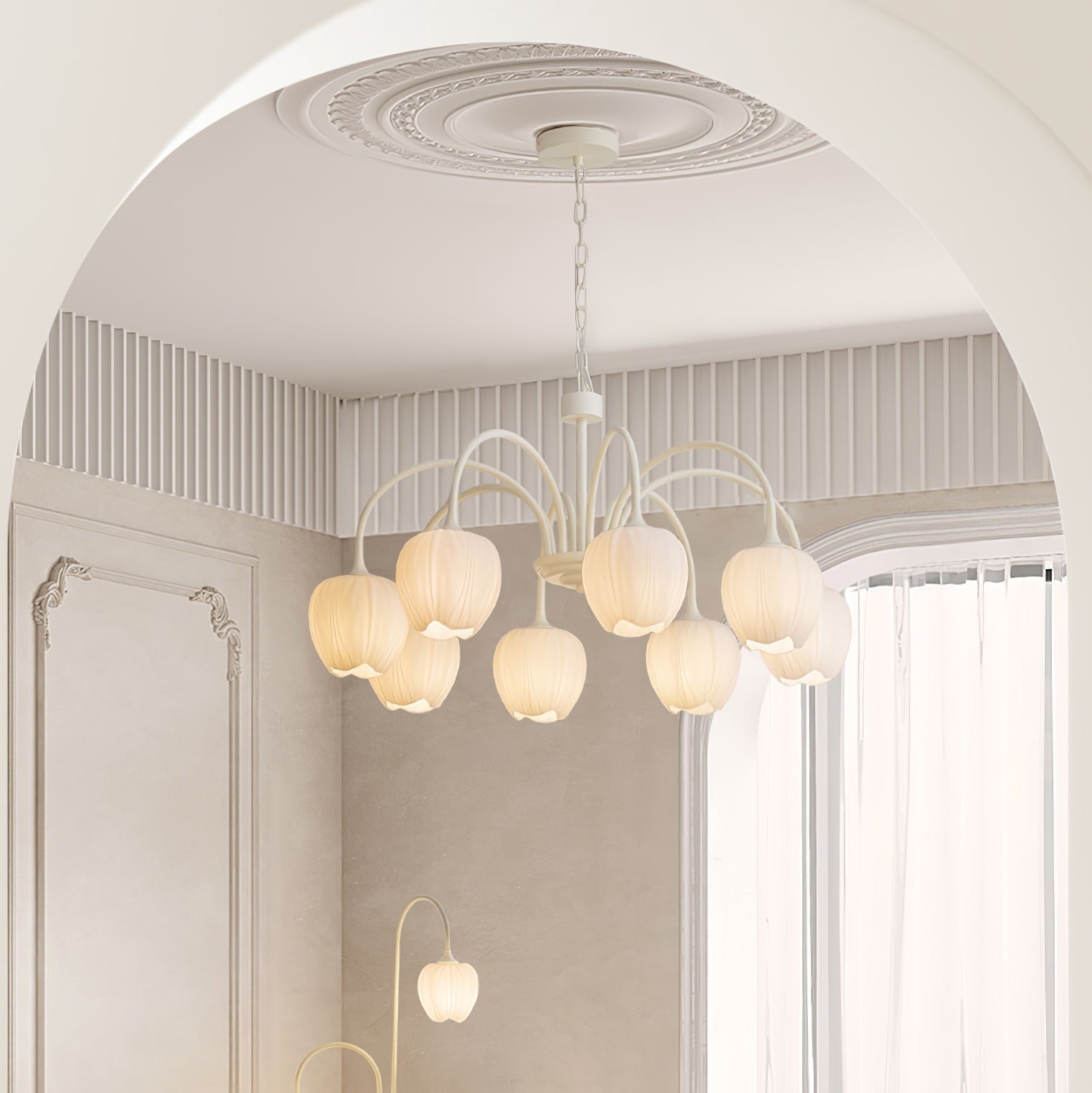 Matcha Bloom Tulip Chandelier detail view 29